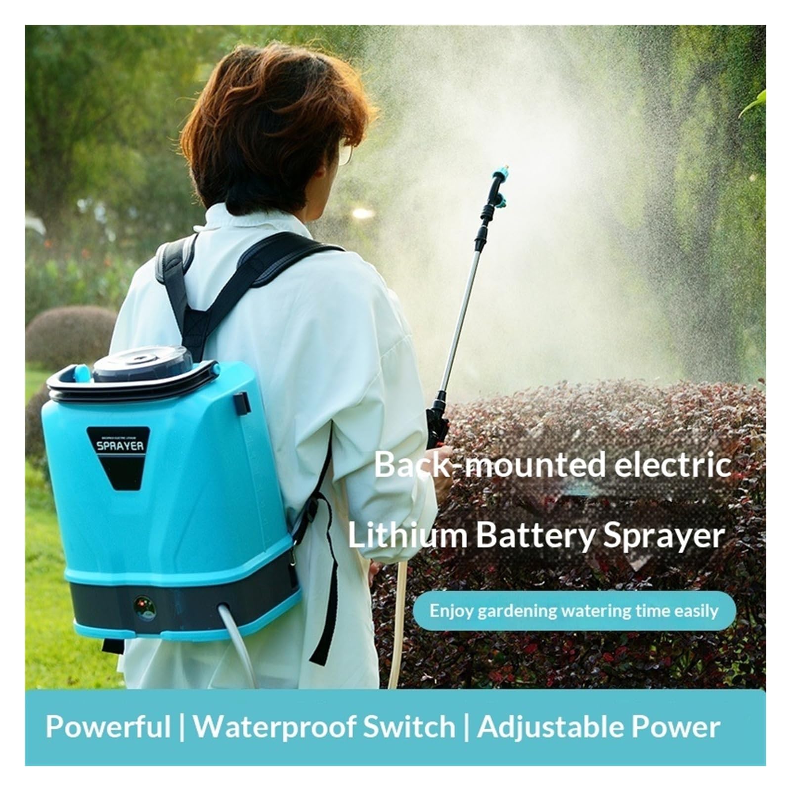 Pulvérisateur de Jardin, Pulvérisateur électrique à Dos, Batterie au Lithium, brumisateur de pesticides Jardin, Haute Pression, Rechargeable