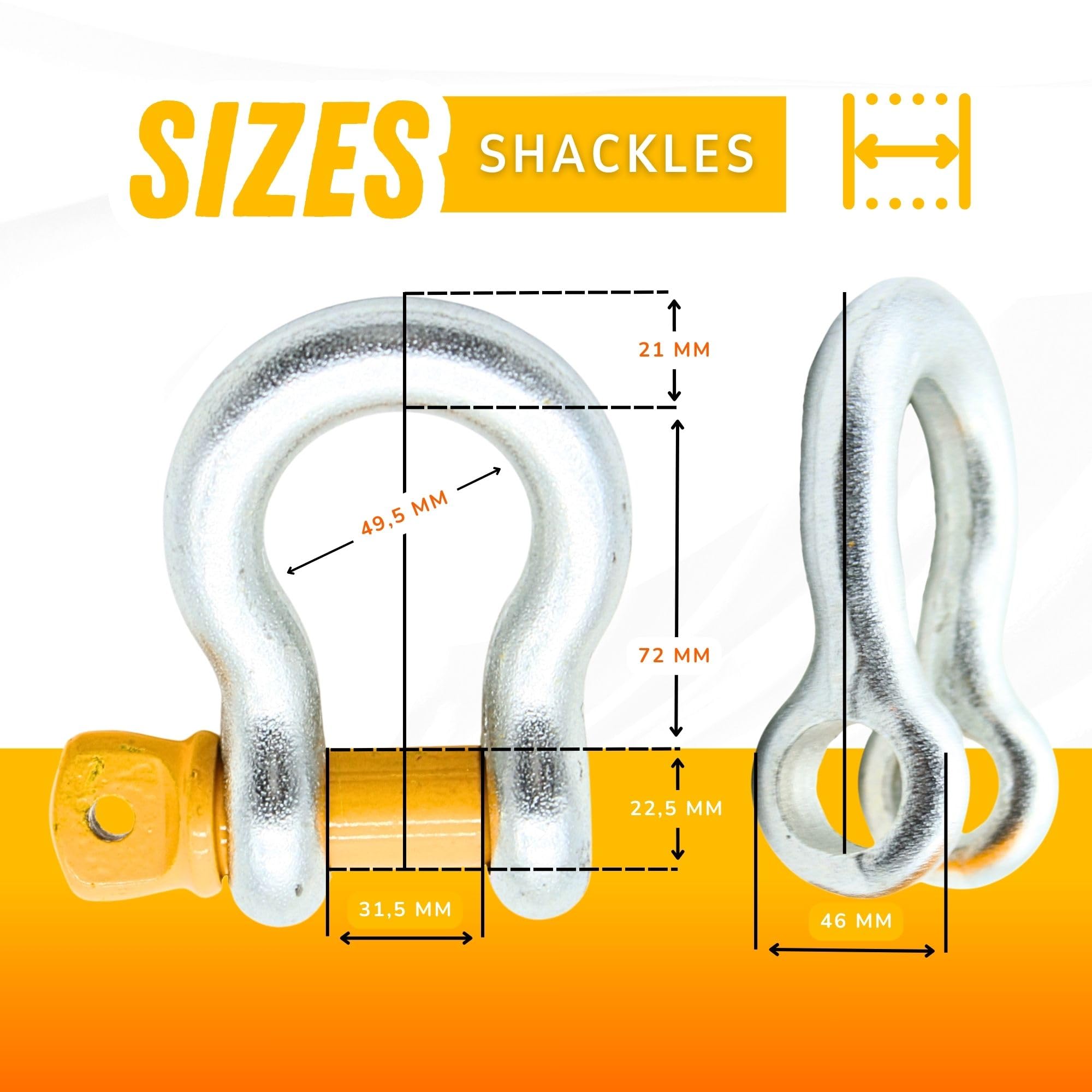 DOJA Barcelona Manille De Levage/Acier - Pack De 2 - Supporte Jusqu'à 4.750 Kg - Galvanisé Anticorrosion - Idéale Pour Remorquage Et Haute Résistance, Usage Industriel - Fiable Optimum