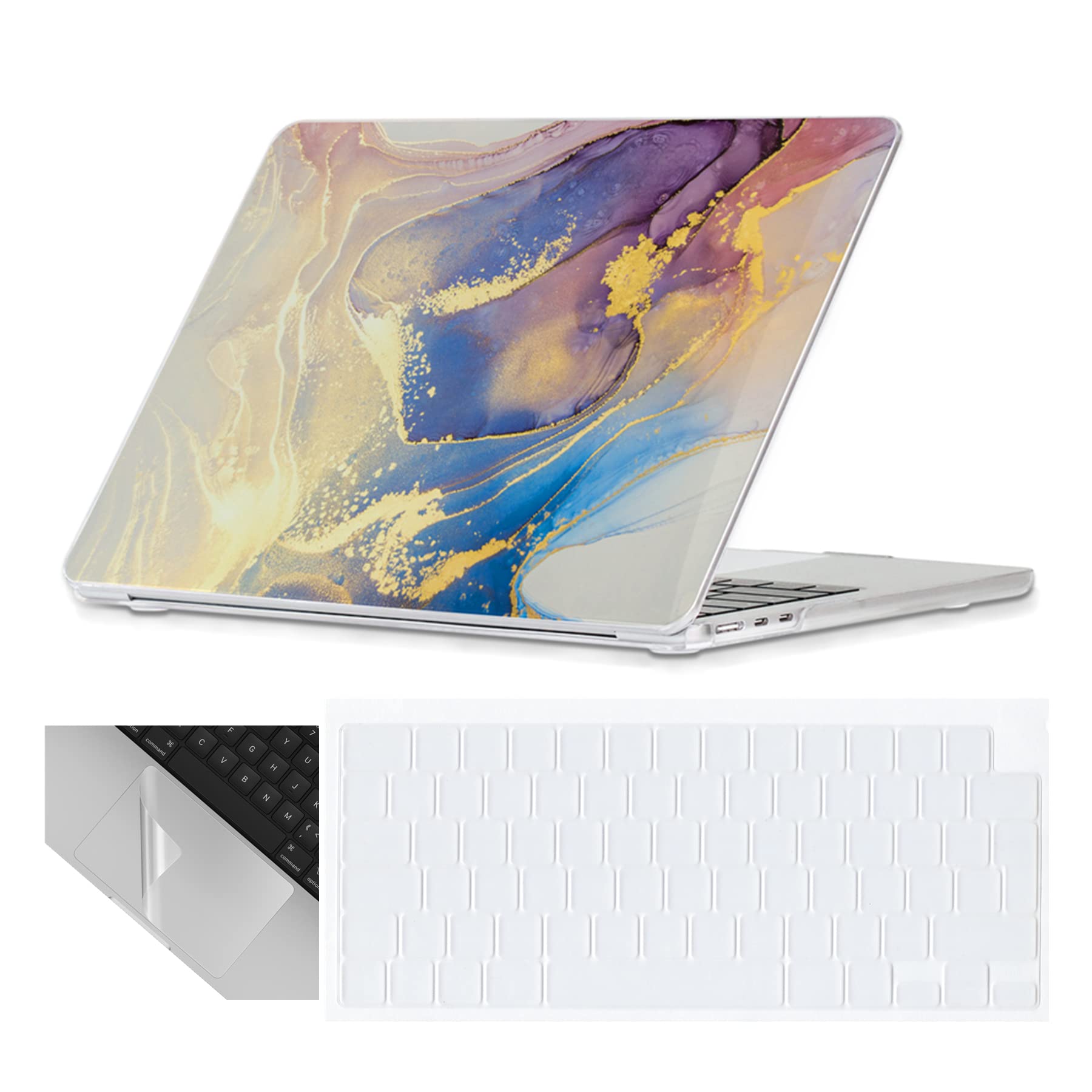 Se7enline Compatible with 13.6 MacBook Air Case M2 M3/M4 2022-2025 for Mac Air 13.6-inch A2681/A3113/A3240 Laptop Hard Shell Case with Keyboard Protective Cover & Trackpad Protector, Colorful Floret — view 62