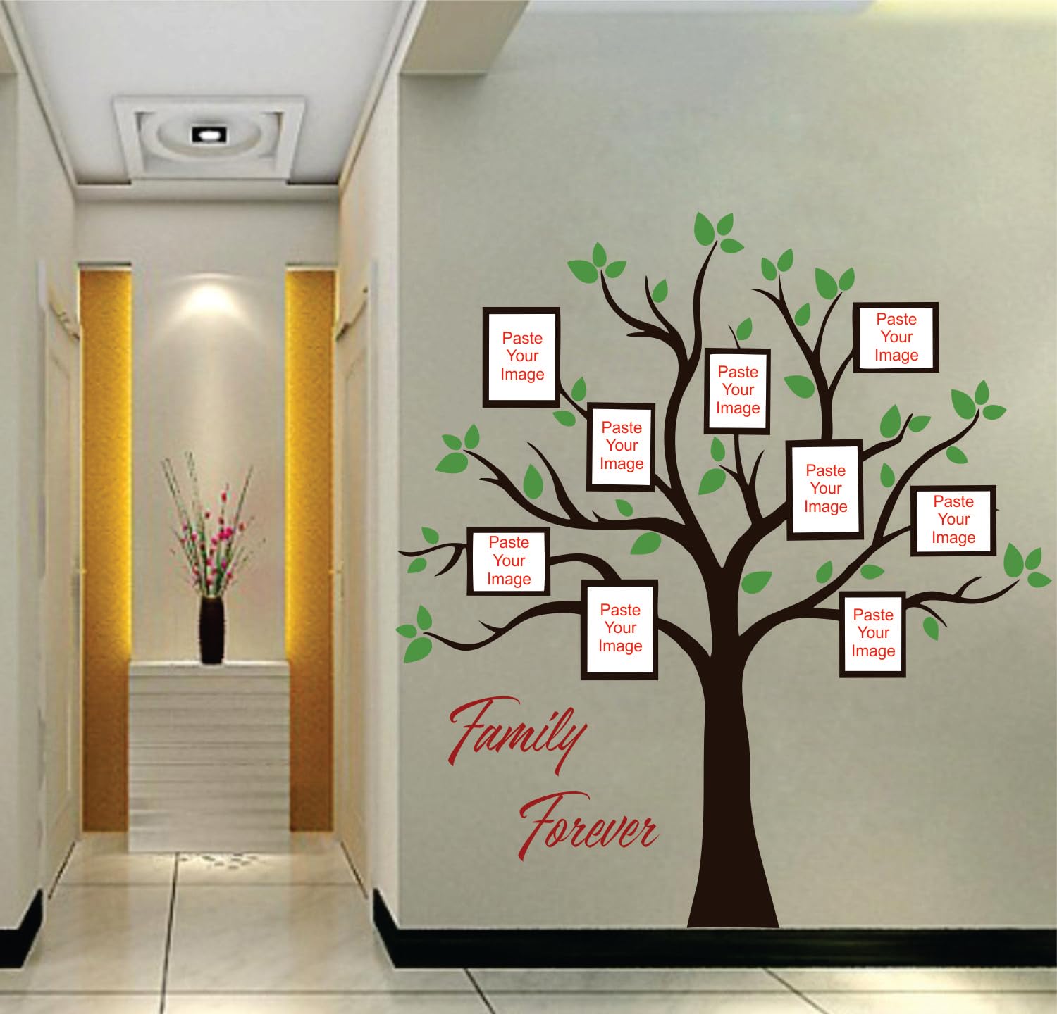 Extra Large Family Photo Frame Tree with Flying Birds Wall Sticker for Living Room Bedroom Home Decor Family Pictures Tree Wall Art Decorative Photo Display