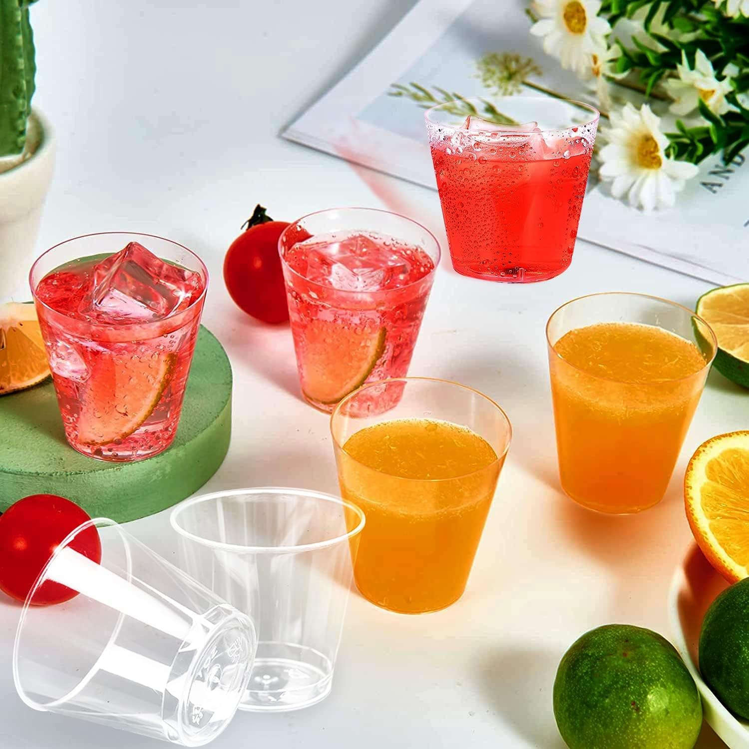 100 sztuk plastikowych kieliszków do wódki, 3 cl/30 ml, plastikowe kubki, kieliszki do wódki z tworzywa sztucznego, wielokrotnego użytku, na imprezy, Boże Narodzenie