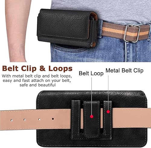 Miniatura 3 de Funda para teléfono Samsung Galaxy Z Fold 5 4 3OnePlus Open 2023 con clip para cinturón y bucle de cuero, funda clásica de piel sintética Z Fold 5,