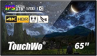 65 inch Interactive Touchscreen Monitor, Electronic Whiteboard with 16:9 FHD 1080P Display, Windows 10 All-in-One PC for Industrial, Office and Classroom, Core i5 RAM 4G & ROM 128G