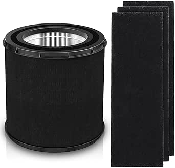 FLT4700 HEPA Filter M Replacement Compatible with Germ Guardian Air Purifier AC4700 AC4700BDLX AC4711 AC4625 AC4625BDLX FLT47CB4, H13 True HEPA + 4 Activated Carbon Filter Set