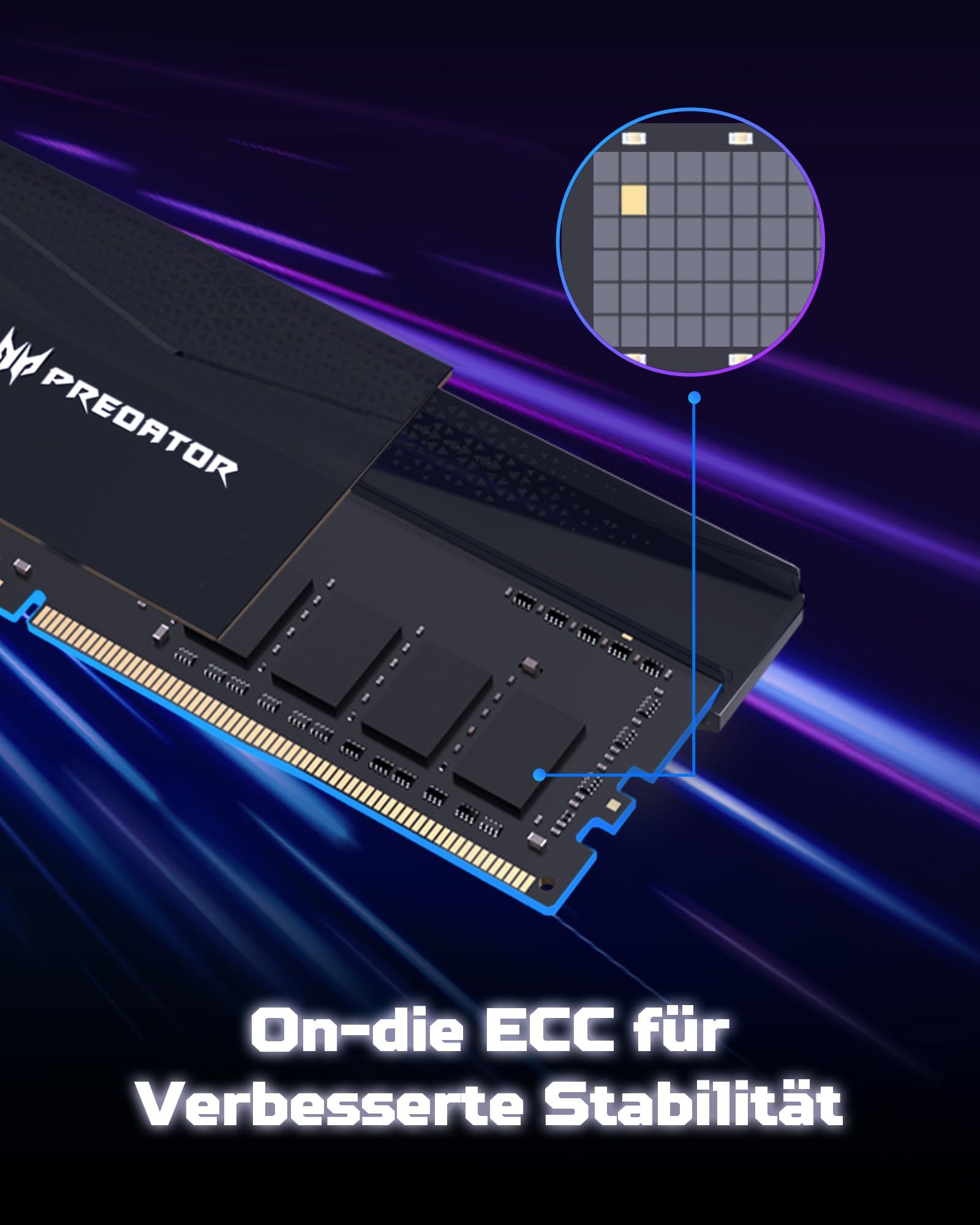 Acer Predator Pallas II DDR5 RAM 32GB (16GBx2) 6000MHz CL36 - für Intel XMP 3.0 & AMD Expo - PC Computer Gaming Arbeitsspeicher - Schwarz