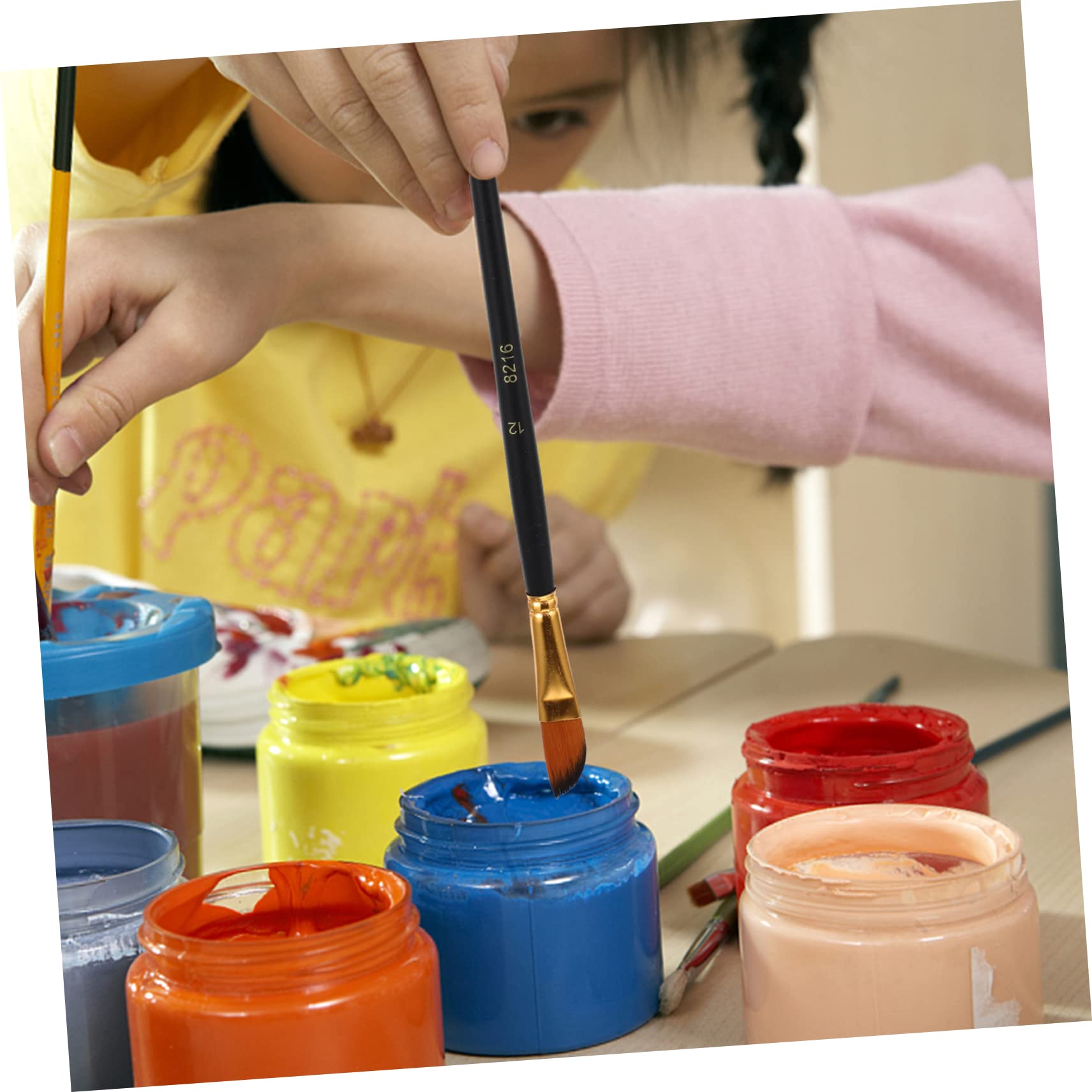 EXCEART 48 Pezzi Pennelli Artistici Pennelli Per Studenti Pennelli Per Olio Pennelli A Punta Pennelli Quadrati A Punta Fine Pennello Acrilico Tubo In Alluminio Placcato Oro Nylon Piatto