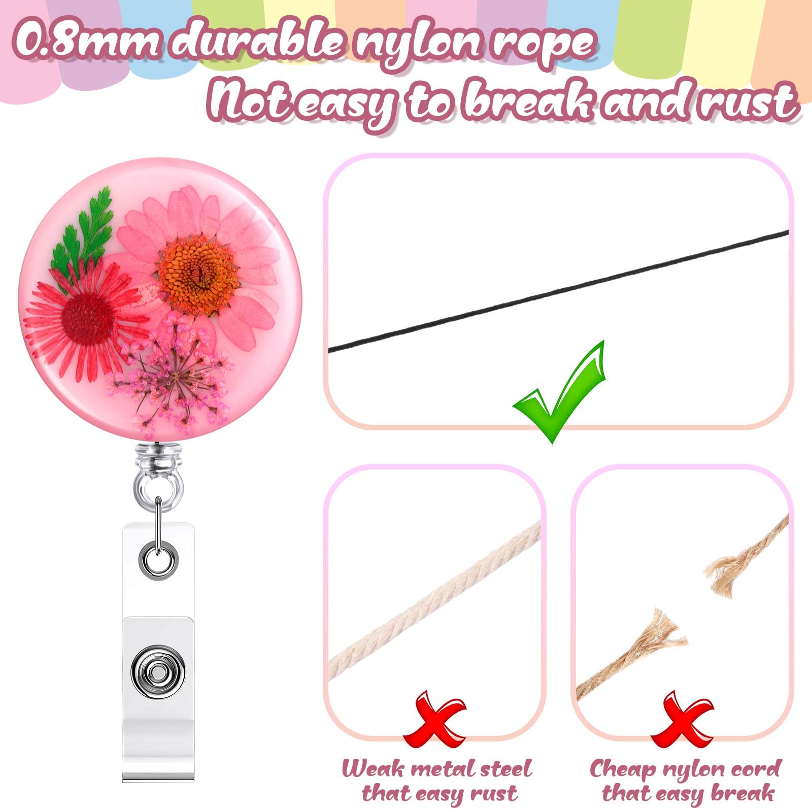 20 Pcs Nurse Badge Reels Retractable ID Holders - Cute Medical Badge Clips For Nurses & Doctors - View #5