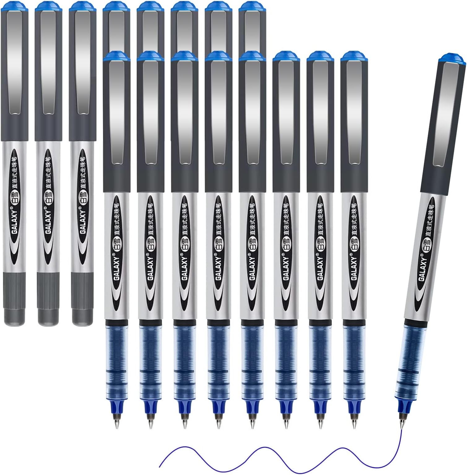 Gelanty Rollerball Pens 0.5mm - 24er Pack Schwarze Tintenroller