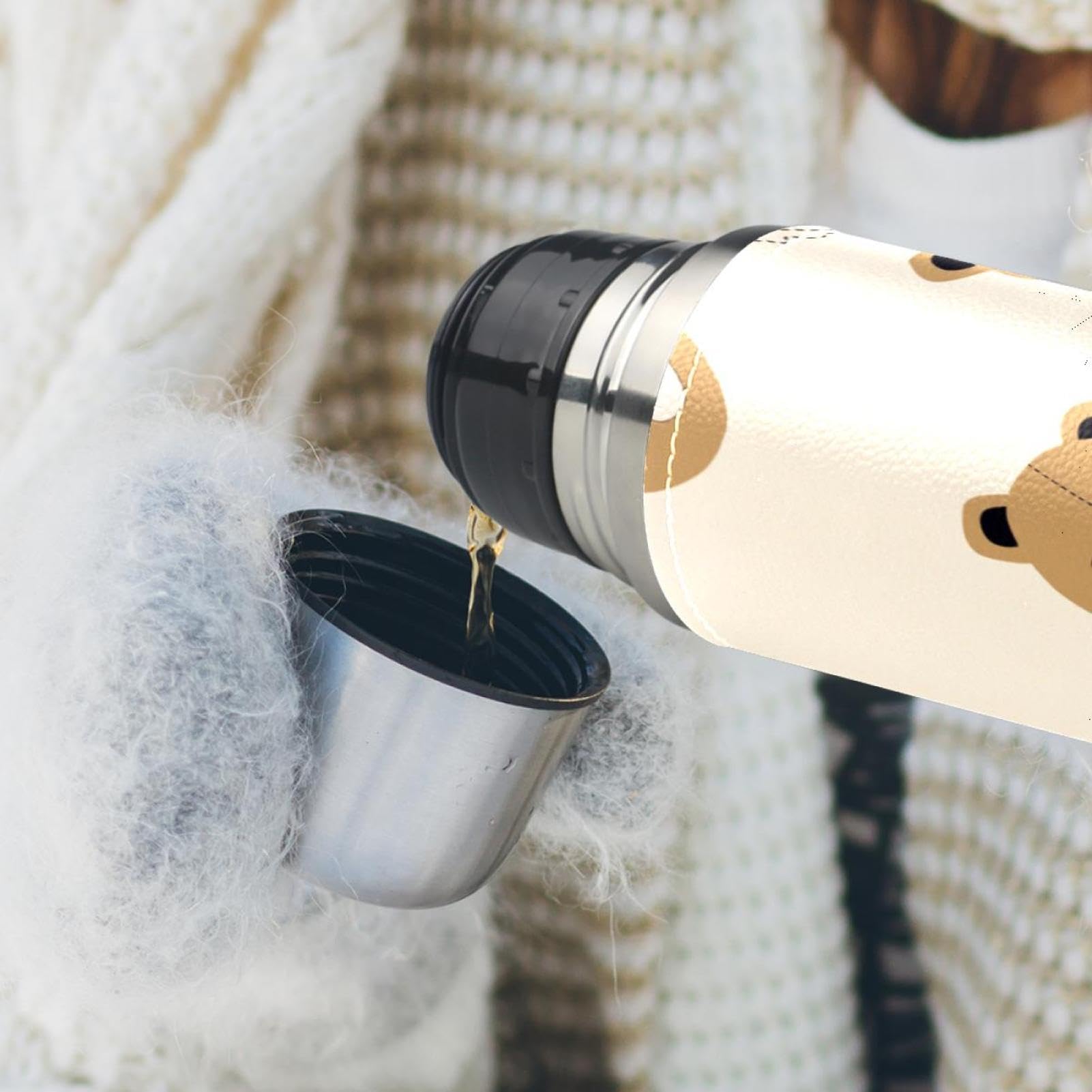Borraccia Termica Orso Per Bambini - Acciaio Inox 450ml, Mantiene Caldo E Freddo - Foto 7