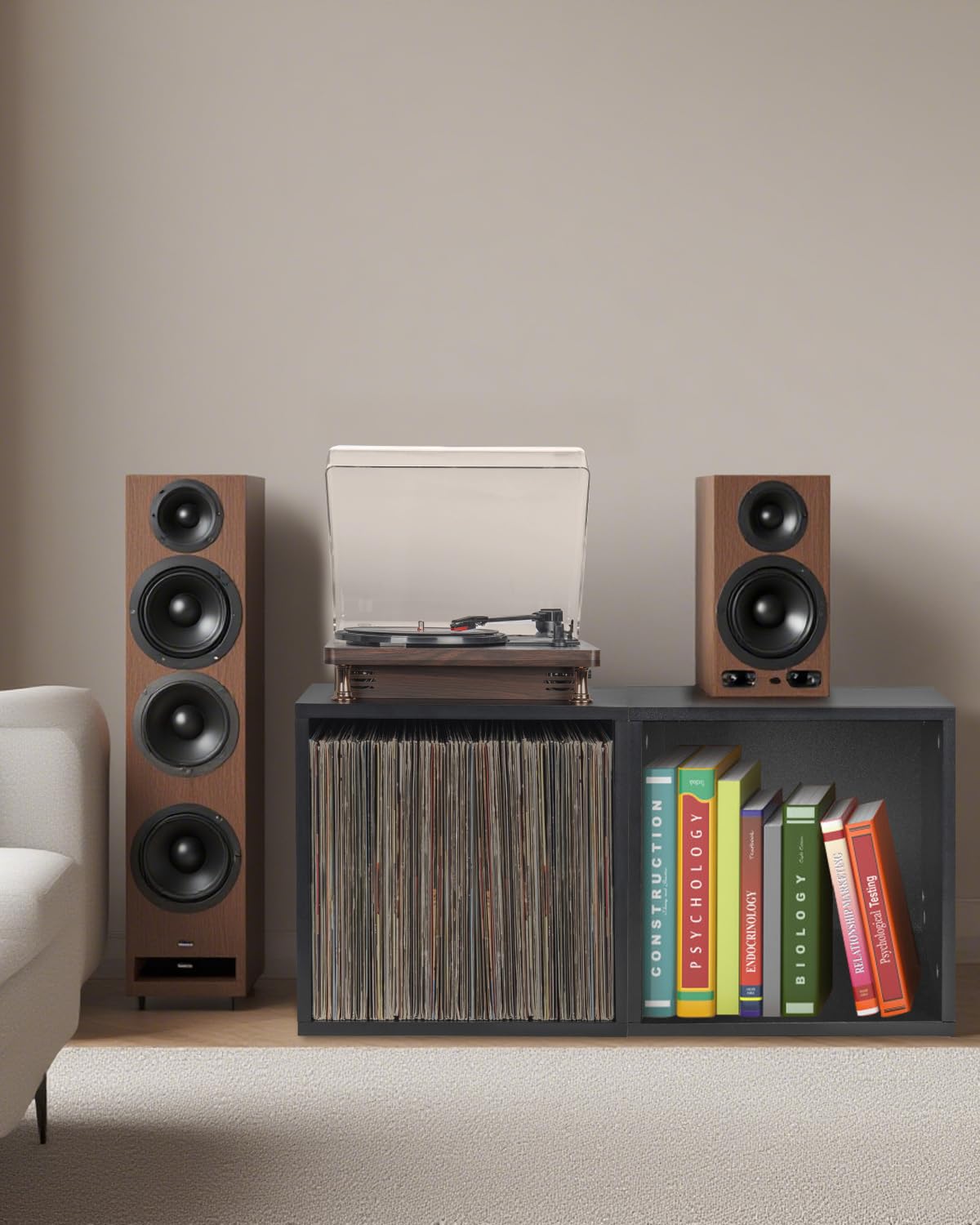 OUUTMEE 3 unidades de caja de registro, sostiene hasta 100 unidades, apilables sin problemas, diseño de bricolaje, se puede utilizar como expositor de CD, color negro