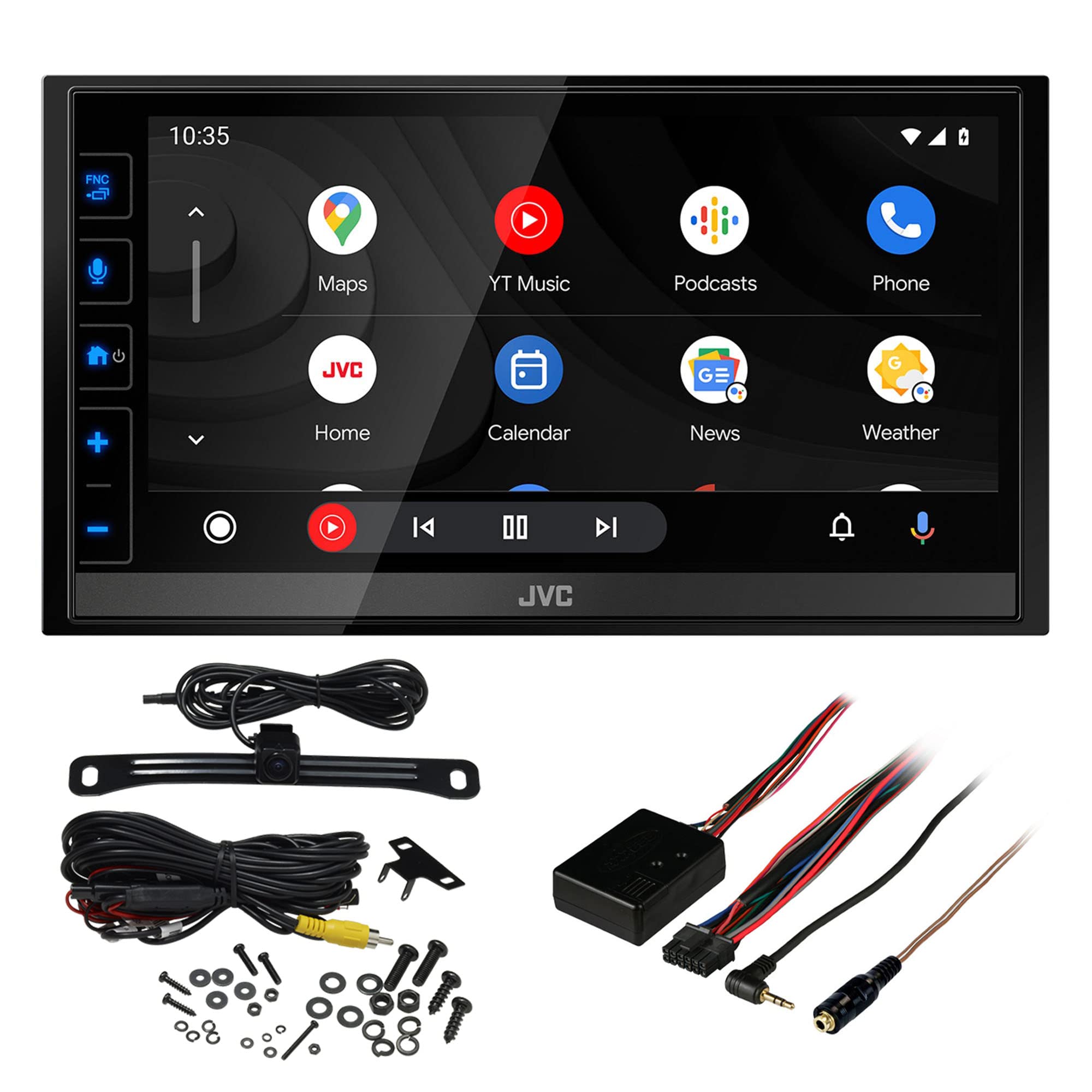 JVC KW-M780BT 6.8" Digital Media Receiver, Compatible with Apple CarPlay/Android Auto with Back Up Camera and Steering Wheel Interface