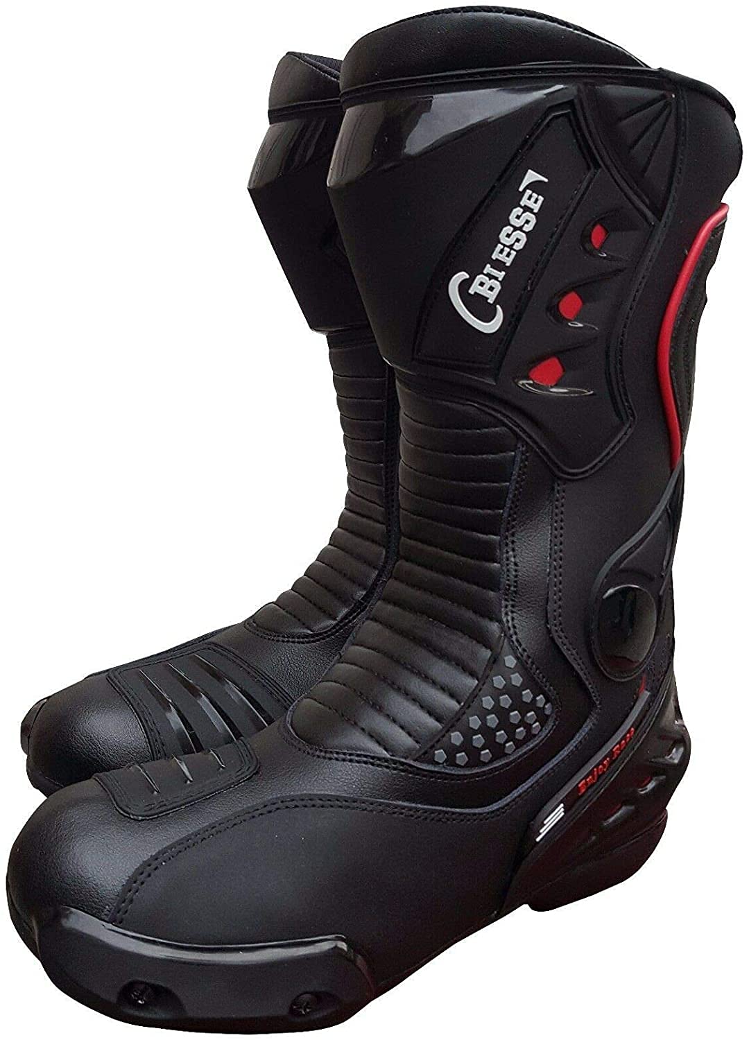BI ESSE - Botas de moto, modelo deportivo Racing Pista, piel profesional transpirable