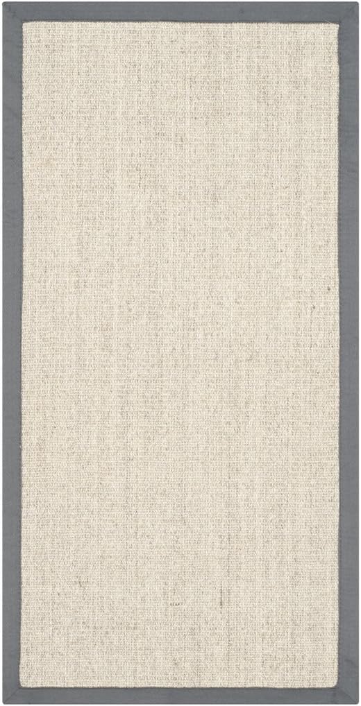 SAFAVIEH Natural Fiber Collection Accent Rug - 2' x 3', Marble & Grey, Border Sisal Design, Easy Care, Ideal for High Traffic Areas in Entryway, Living Room, Bedroom (NF441B)