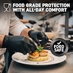 72HRS Nitrile Gloves - Disposable Gloves-4 Mil, Gant Noir, Gants Jetables,Gloves for Cooking, Cleaning