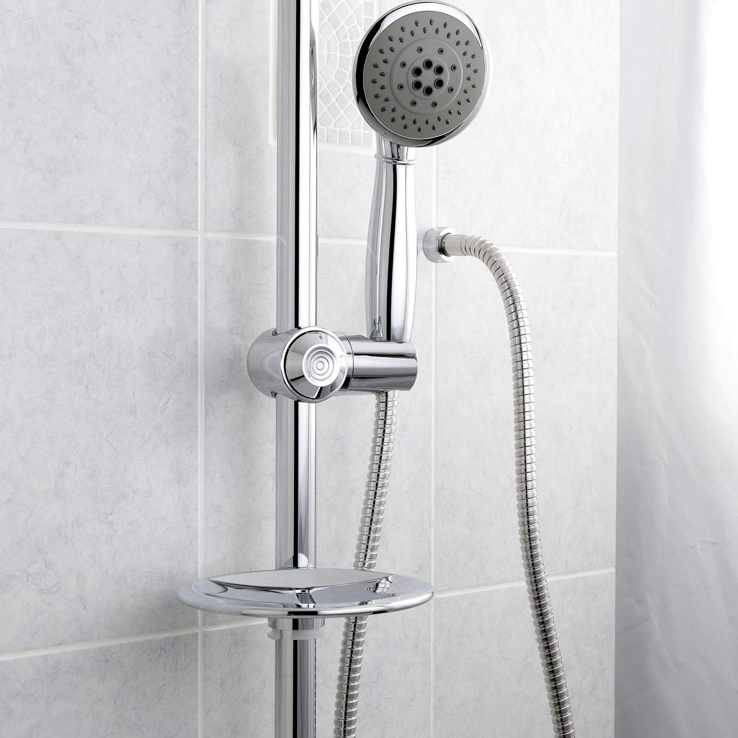 Kingston Brass KX2522SBB Showerscape 5-Function Hand Shower with Slide Bar Kit, Polished Chrome