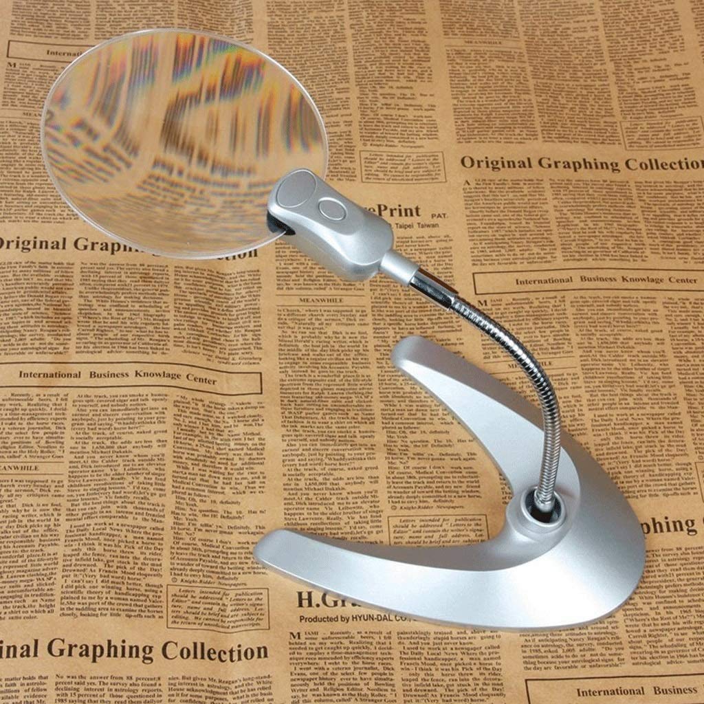 Lampa biurkowa LED z lupą z kablem USB, mocne szkło powiększające 3x5x8x10x, płynnie regulowane i bardzo jasne światła LED The New