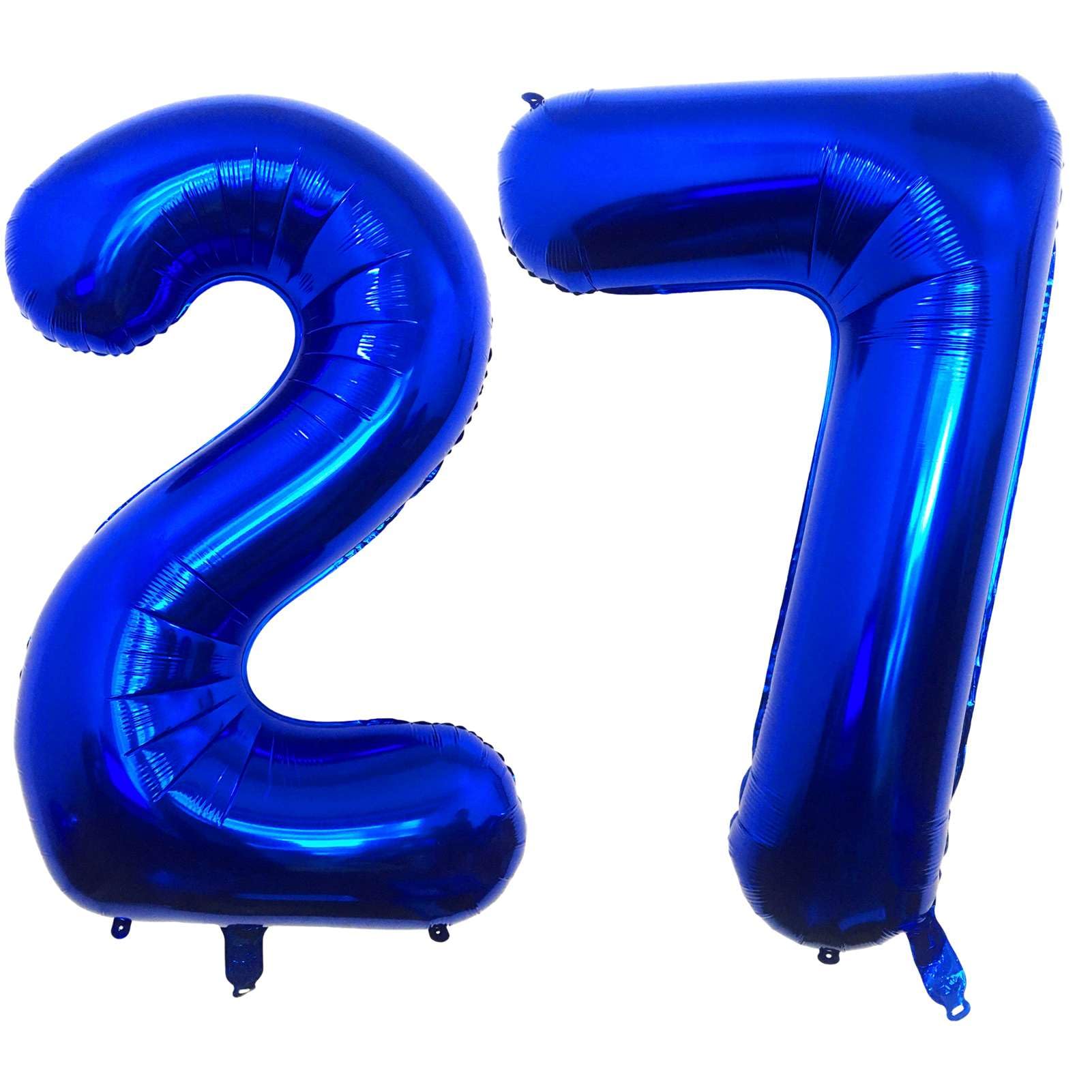 Navy Blue 27 Number Balloons, 40 Inch Giant Number 27 Balloons Foil Mylar Helium Dark Blue Number Balloons for 27th Birthday Party Supplies