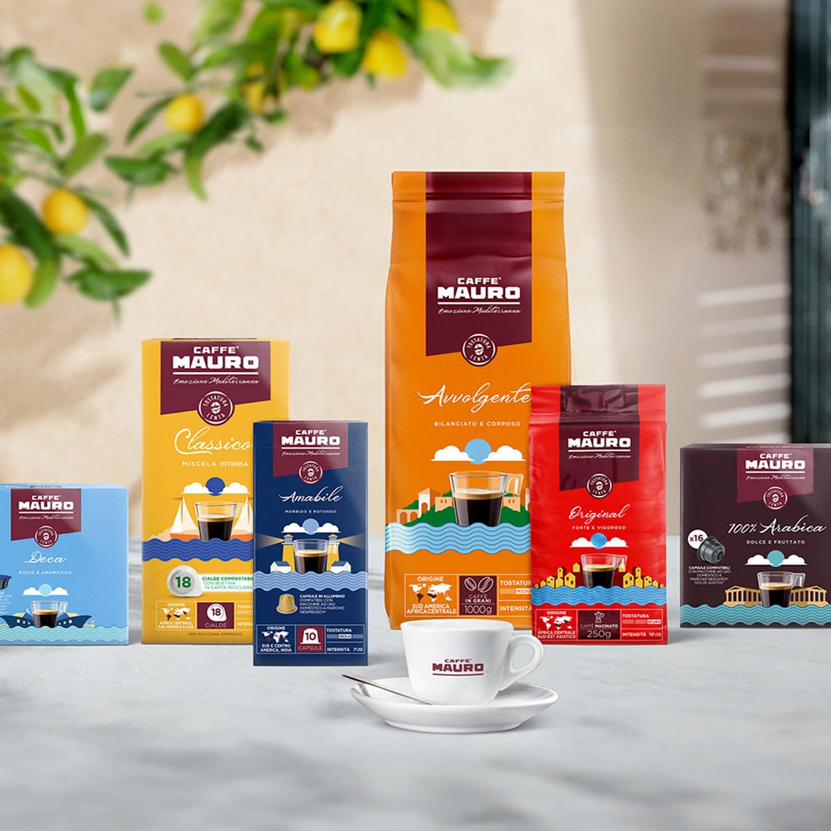 Caffè Mauro Torrefazione Cafè En Grano 1 kg Mezcla 100% Arabica Intensitad 5/10 Made In Italy