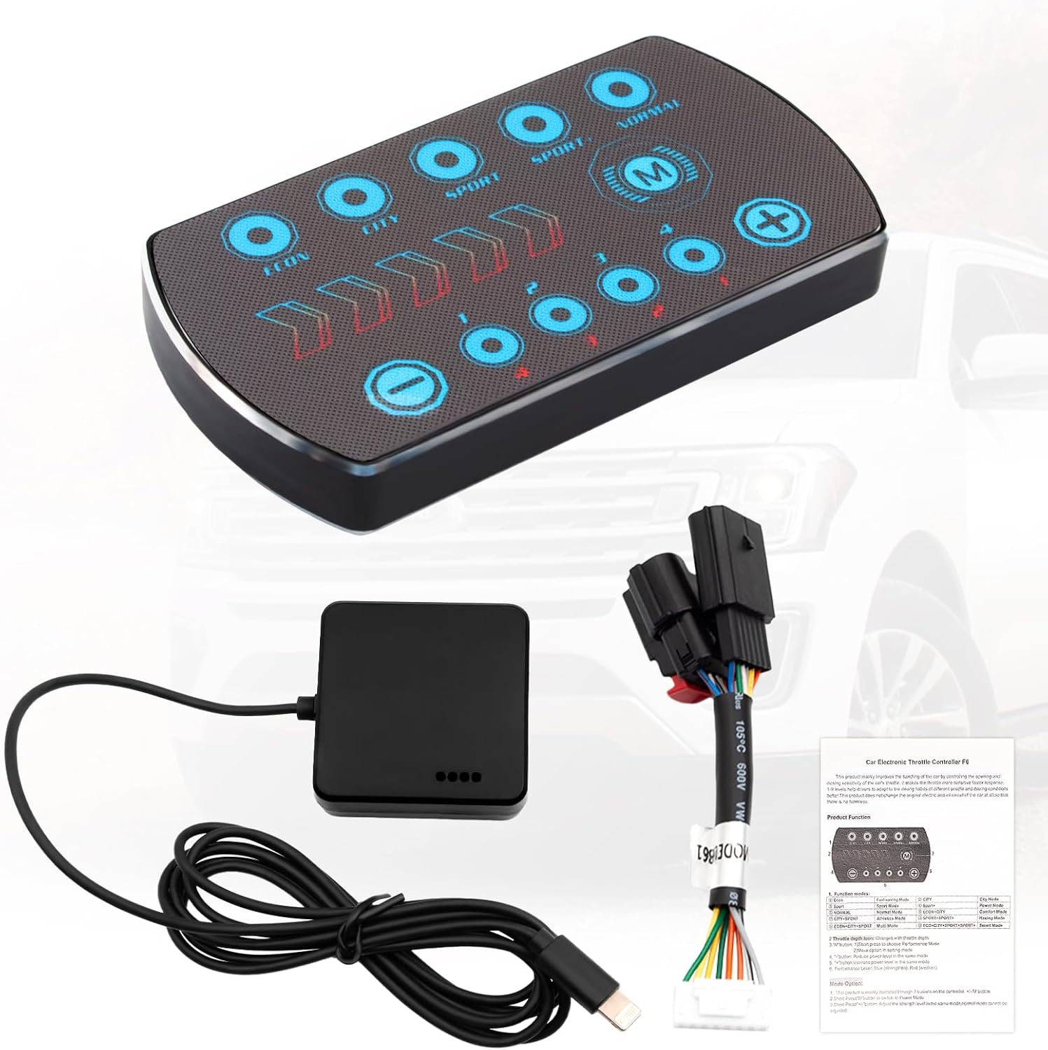 Throttle Response Controller, 10 Drive Modes Smart Electronic Racing Accelerator, Fit for Ford F150 F250 F350 F450 F550 Explorer Mustang Bronco Ranger Edge Fusion Taurus Focus Land Rover Mazda Throttle Response Controller, 10 Drive Modes Smart Electronic Racing Accelerator, Fit for Ford F150 F250 F350 F450 F550 Explorer Mustang Bronco Ranger Edge Fusion Taurus Focus Land Rover Mazda
