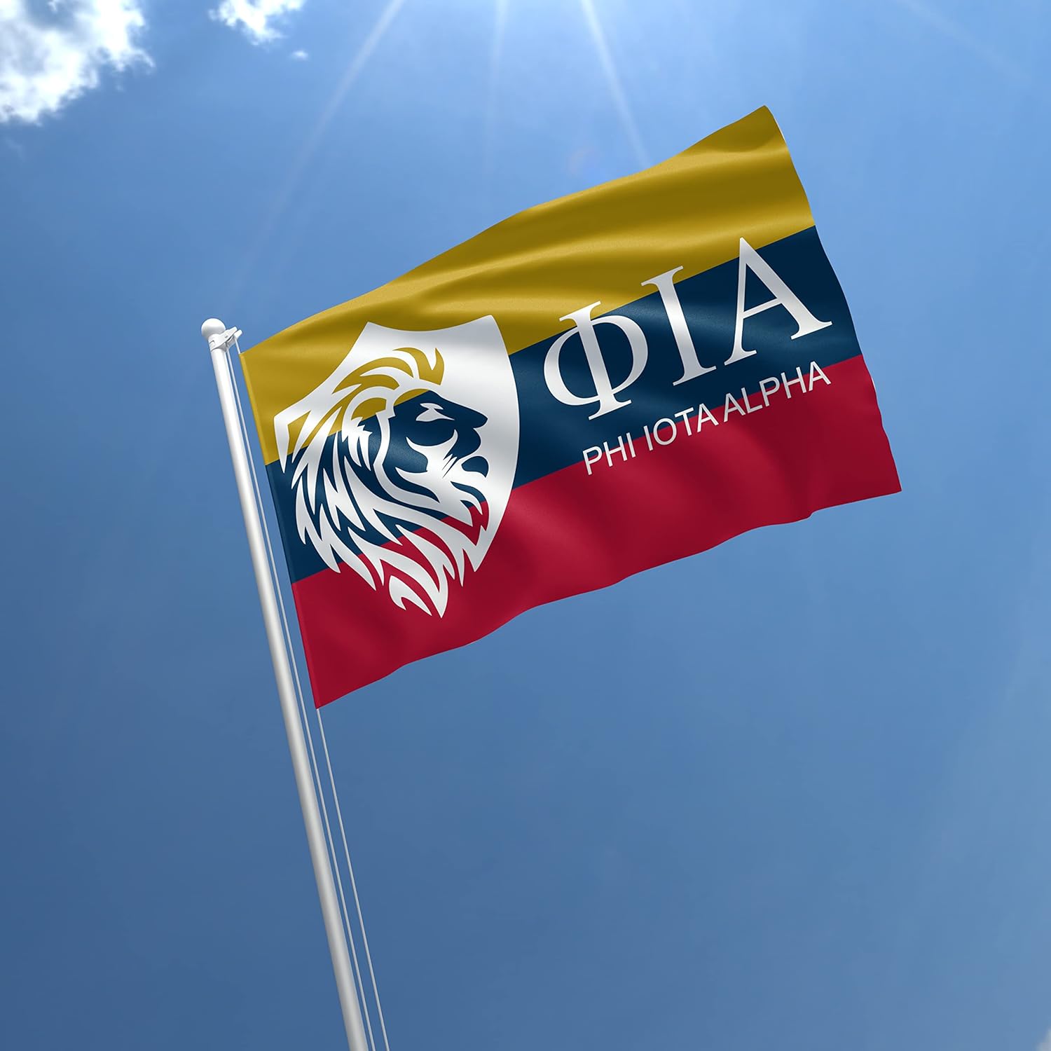 Phi Iota Alpha Fraternity Greek Life Licensed Flag 3x5 Feet Flag Banner Wall Decor Outdoor Indoor Decoration Brass Grommets Double Stitch (Phi Iota Alpha 3)