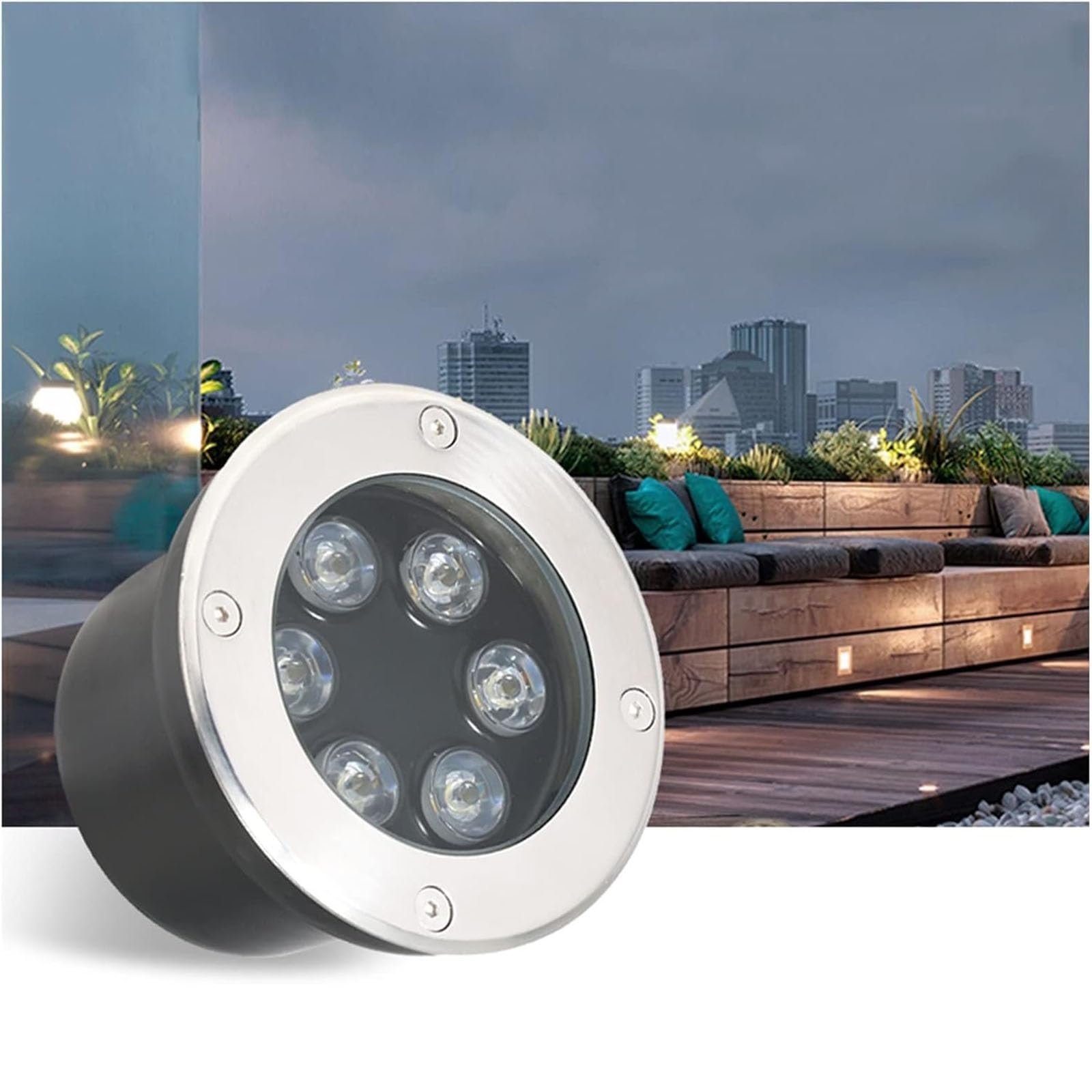 Fontanna punktowa LED - Reflektor LED do zabudowy, zewnętrzne fontanny krajobrazowe, zewnętrzne oświetlenie wpuszczane LED ze stali nierdzewnej AC12/24 V, wodoszczelność IP68 do stawu basenowego