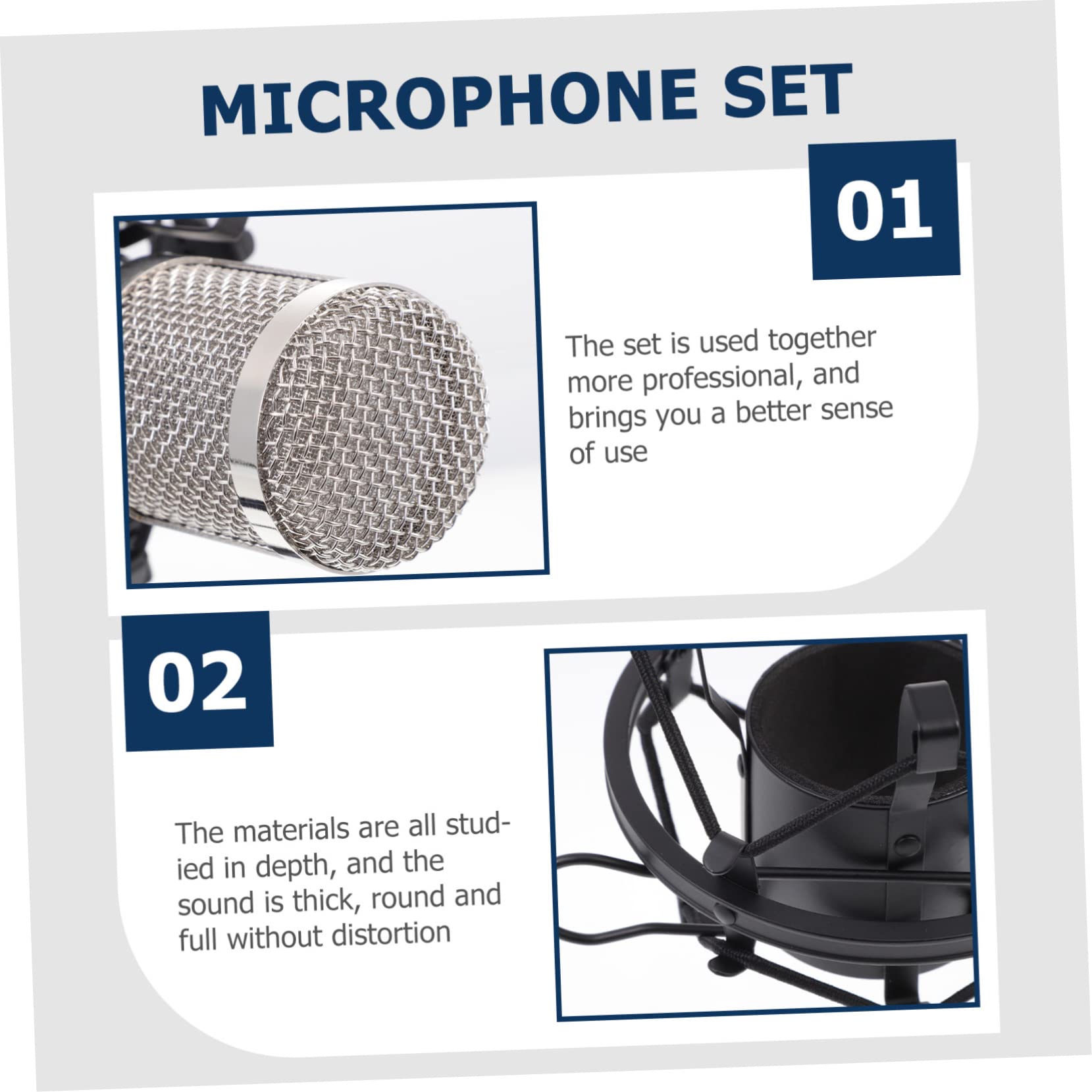 SHOWERORO Microphone à Condensateur pour Ktv Chat Musical Accessoire Multifonction Kit De Micros Condensateurs pour Live Et Réunion