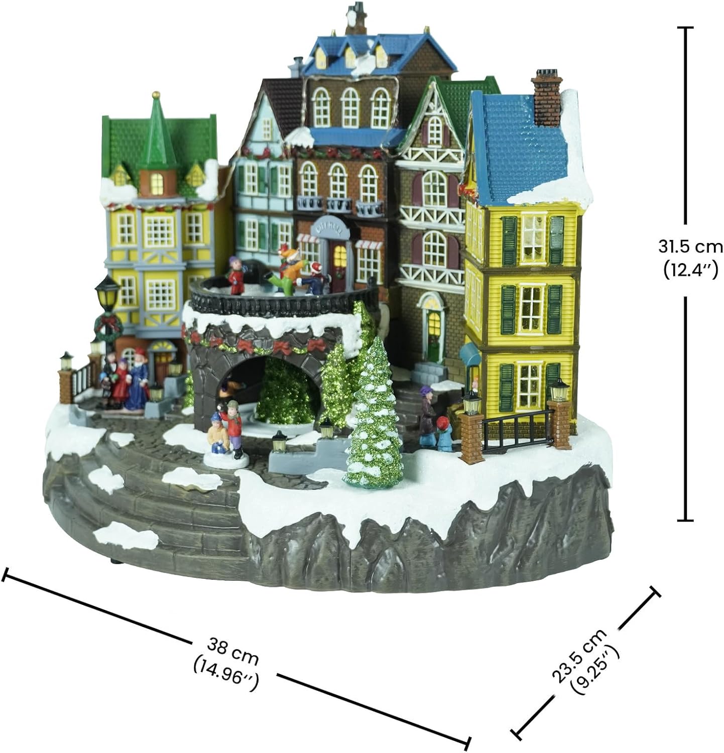 Christmas Village House Decoration, Colourful LED Lights Light Up Buildings, Indoor Decorations, Music Rendering Atmosphere, for Home Decor, Gift