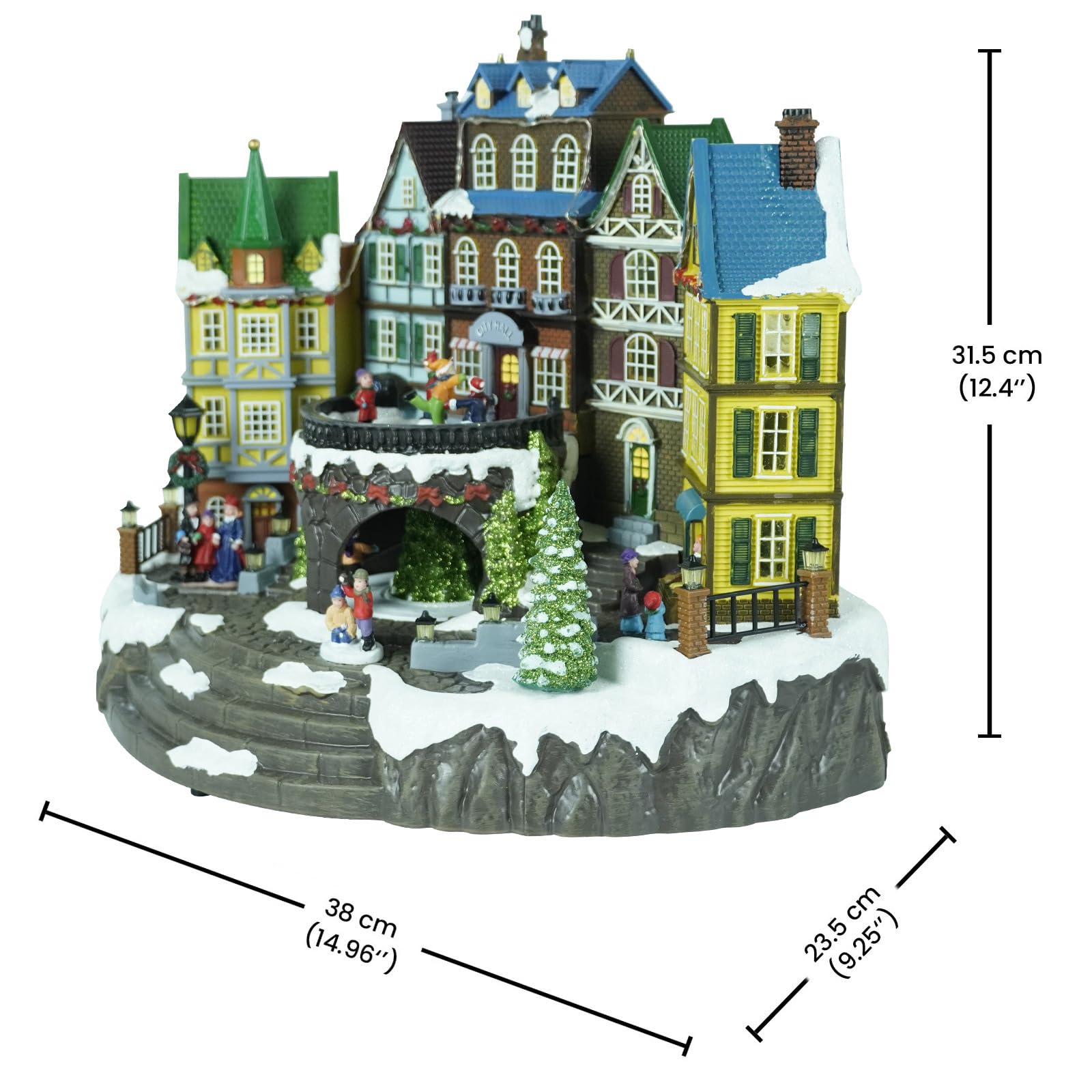 Décoration de maison de village de Noël avec lumières LED et musique, crée une atmosphère festive pour la décoration de la maison et les cadeaux