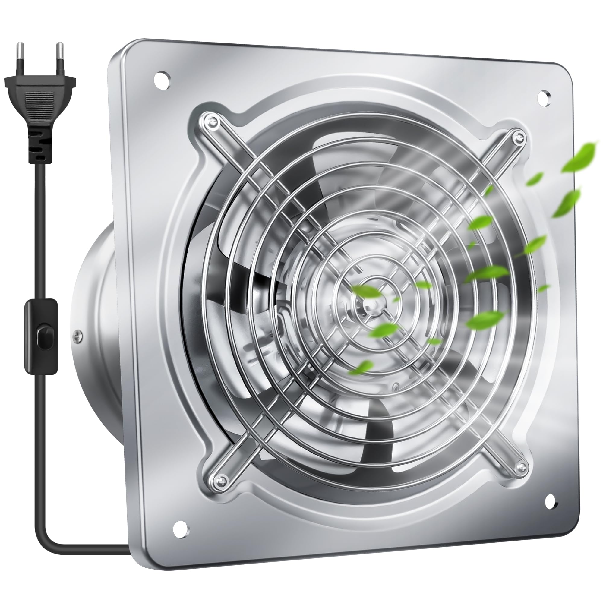 Extractor de aire industrial de alta eficiencia y 250mm con válvula antirretorno