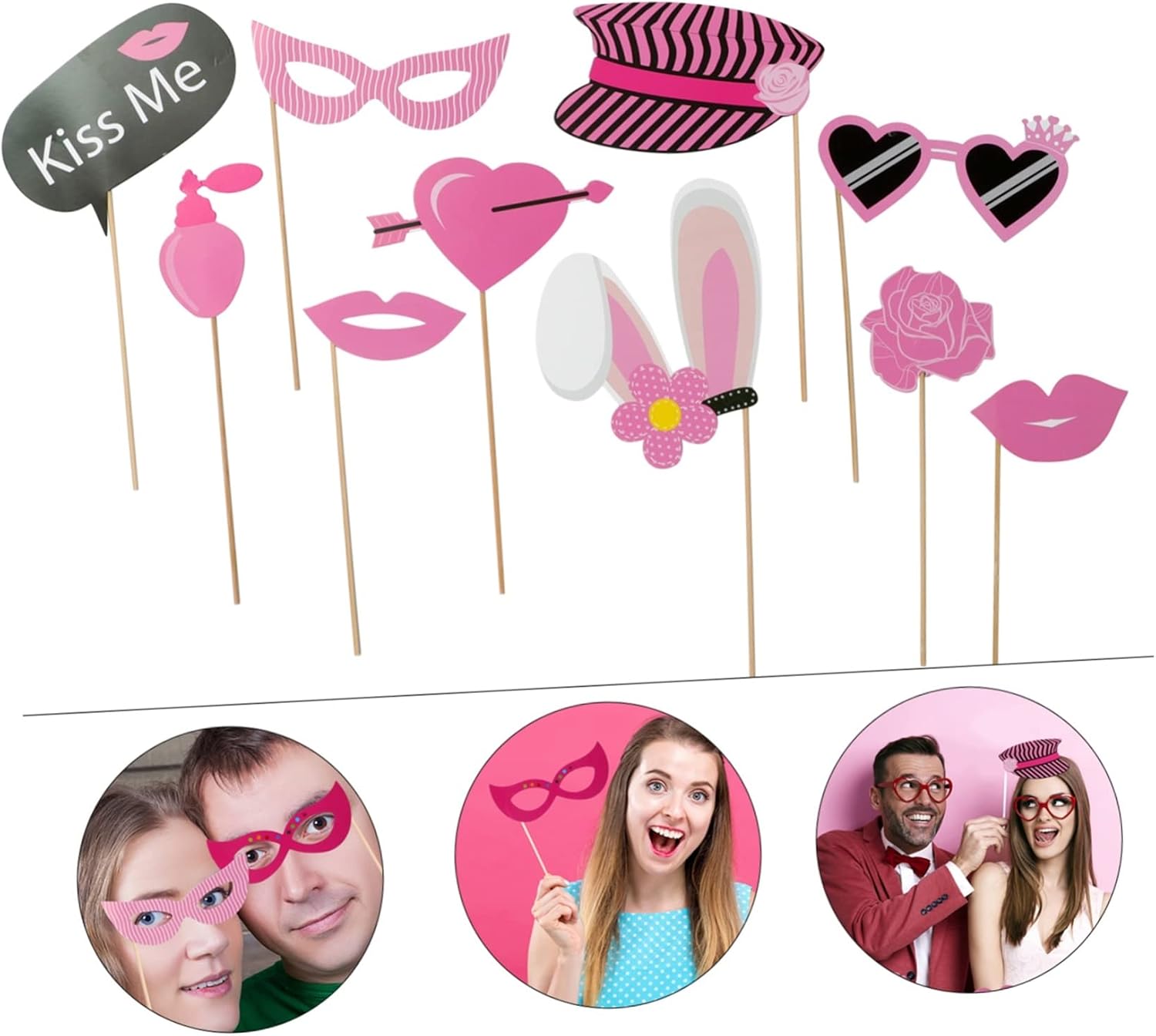 20pcs Fun Birthday Photo Props for Parties Lipstick Glasses Styles for Memorable Photo Booth Decorations and Celebrations