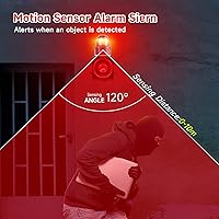 Vista 2 de Sensor de movimiento sirena de alarma 120dB cuerno ajustable impermeable LED luz estroboscópica sirena detector de movimiento sistema de alarma