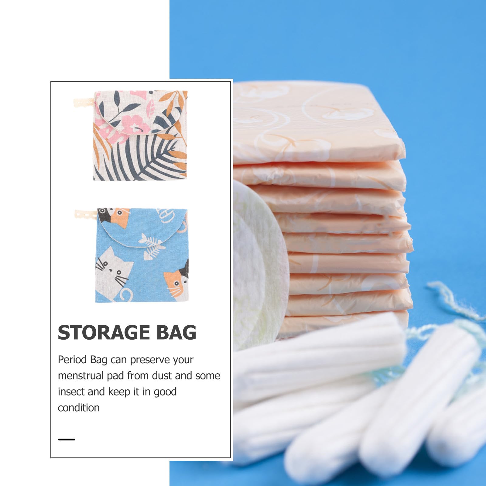 TOYANDONA Borsa Porta-Assorbenti Igienici Portatile per Ragazze, Contenitore del Periodo Compatto Cerniera, Sacchetto per Conservazione degli Assorbenti Mestruali da Viaggio
