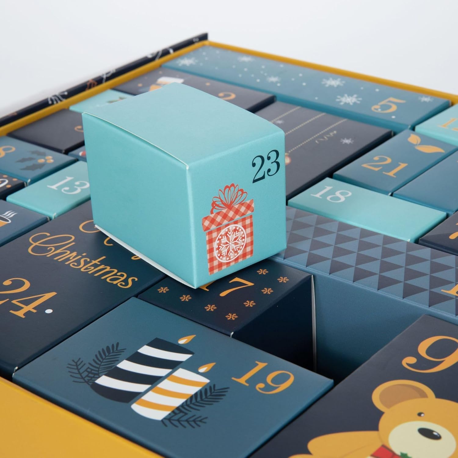 Calendari dell'Avvento Vuoti da Riempire, Calendari dell'Avvento Fai da Te, Scatole dell'Avvento Vuote Calendario del Conto alla Rovescia di Natale 24 Giorni Scatole Regalo 3Mix