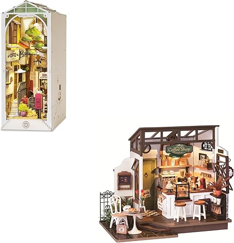 RoWood Book Nook - Kit de casa en miniatura, paquete Sunshine Town NO.17 Café, cumpleaños disponible en Yaxa Venezuela