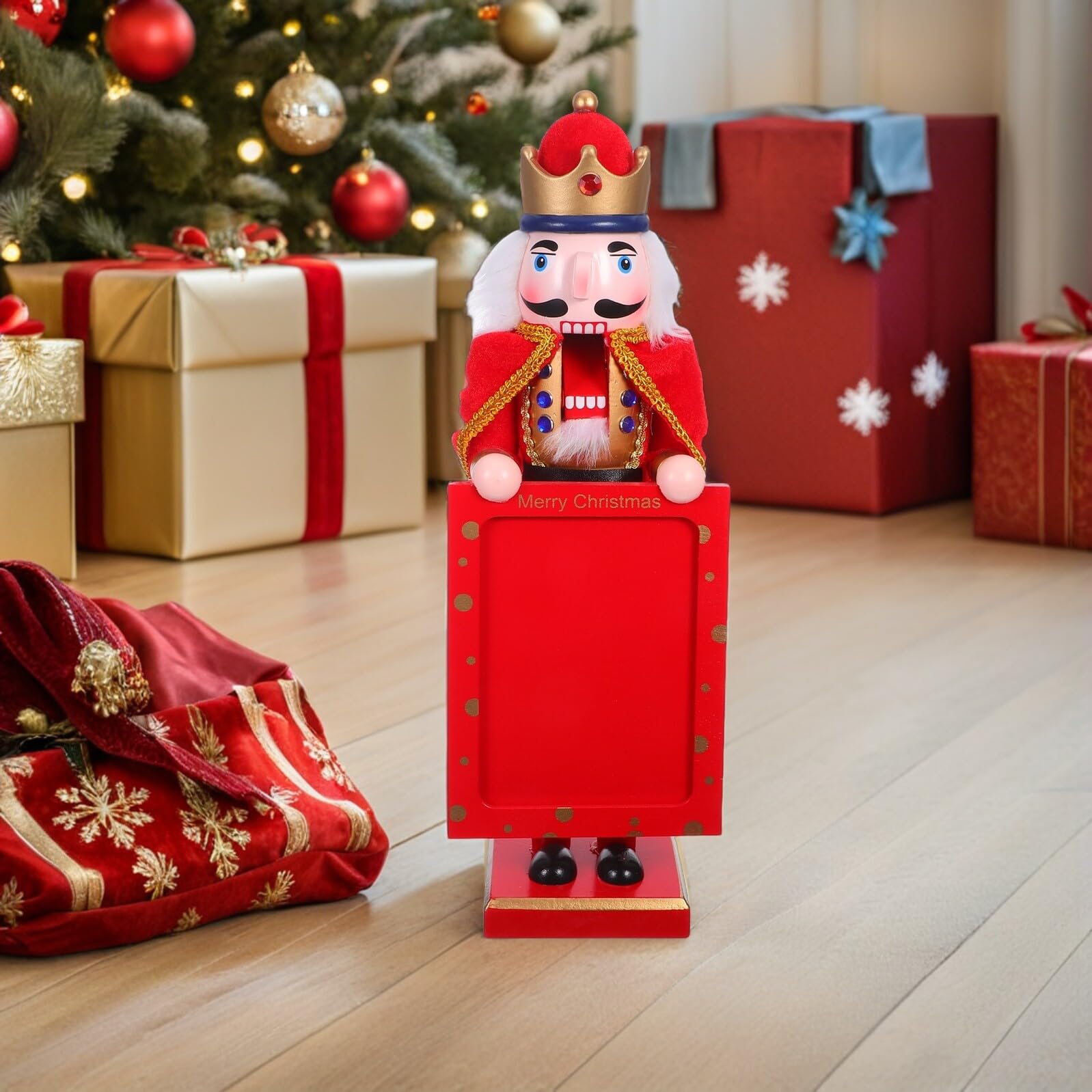 DECHOUS Nussknacker-Figur Traditionell Höhe Holzsoldat für Weihnachtsdekoration Zuhause Bilderrahmen als Geschenk