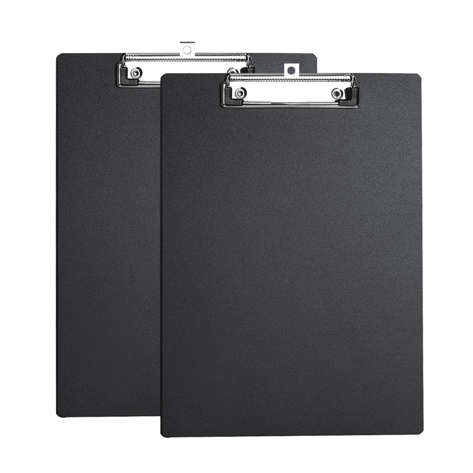 Clipboard A4, 2 Packs Plastic Clipboards Writing-Pad with Duty Clip for Office & Classroom Supplies -Black