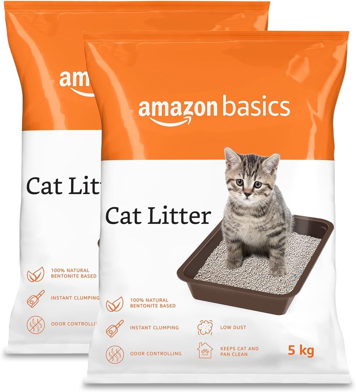 Scoopable White Bentonite Cat Litter | Unscented | 5Kg - Pack of 2