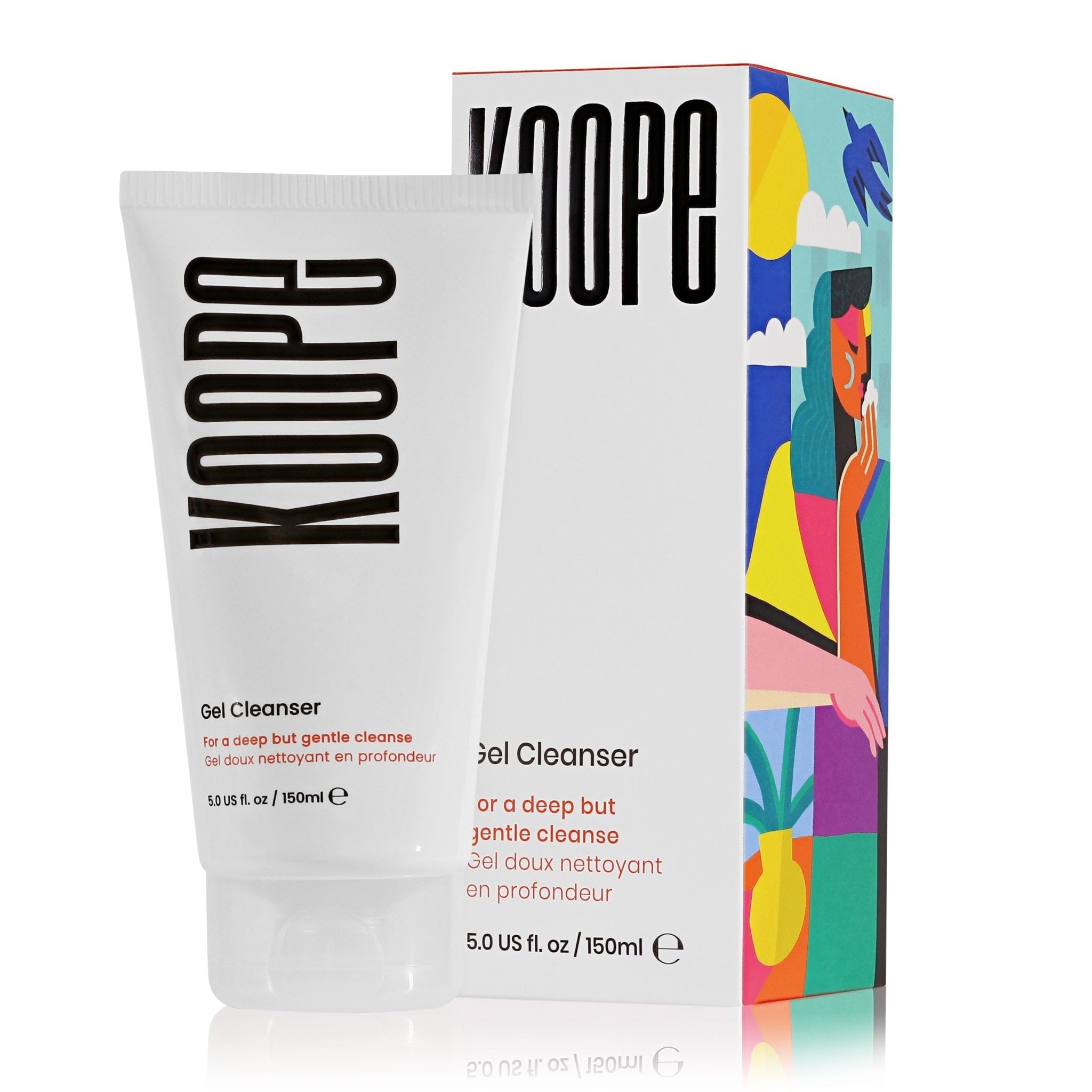Koope Gel Face Wash, Facial Cleanser, All Skin Types, 5.0 fl oz | Gentle Soap-Free Facewash, Makeup Remover, Oat Amino Acids, Cucumber, Kiwi, Aloe, pH