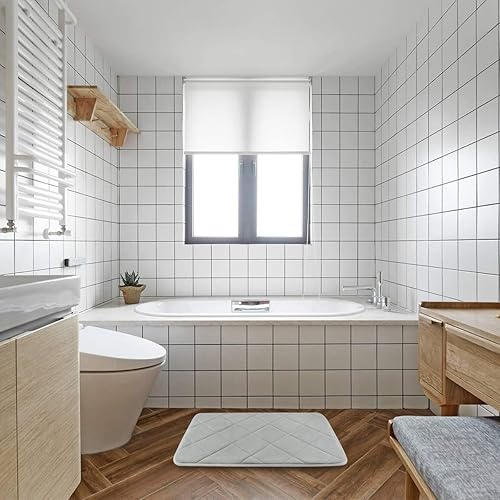 Miniatura 4 de FindNew - Tapete de baño de espuma viscoelástica antideslizante de microfibra suave, lavable, secado rápido