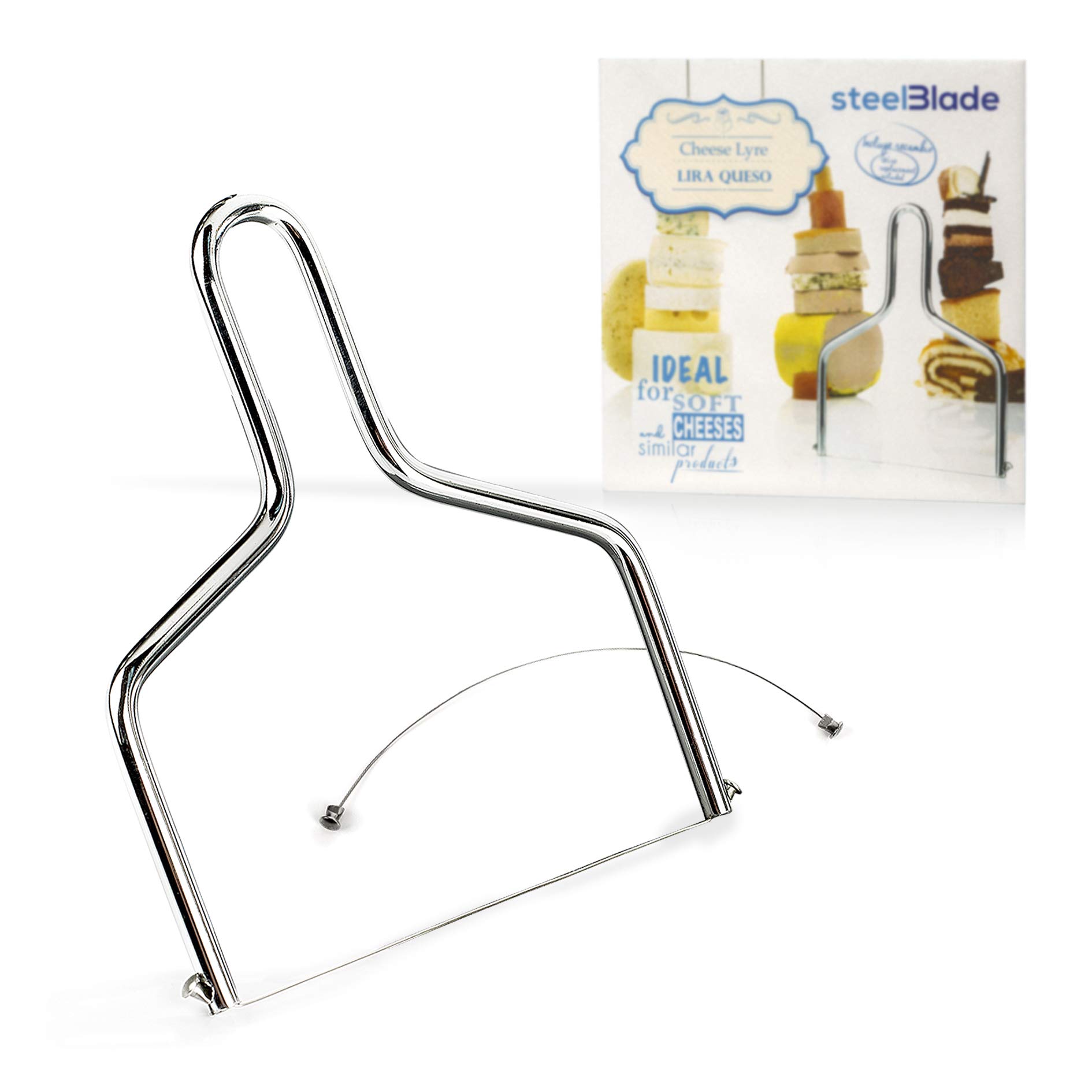 Lira de Queso Acero Inoxidable + Recambio - Cuchillo para Queso, Tartas, Pasteles