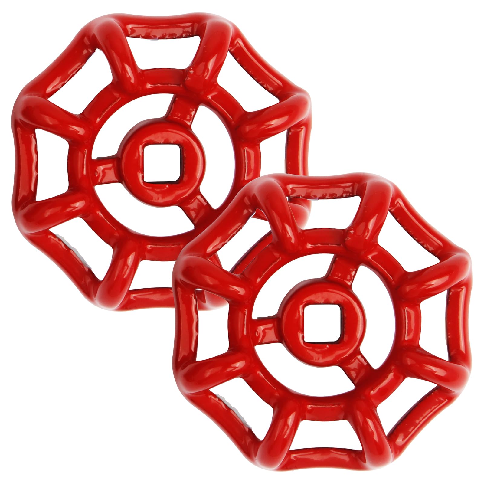 PretwadOutside Faucet Handles Replacement 2PCS Outdoor Faucet Handle Faucet Round Wheel Handle Stem Hole Hose Bib Handle Cast Iron Water Spigot Handle 15/64inch x 15/64inch (6mm x 6mm)