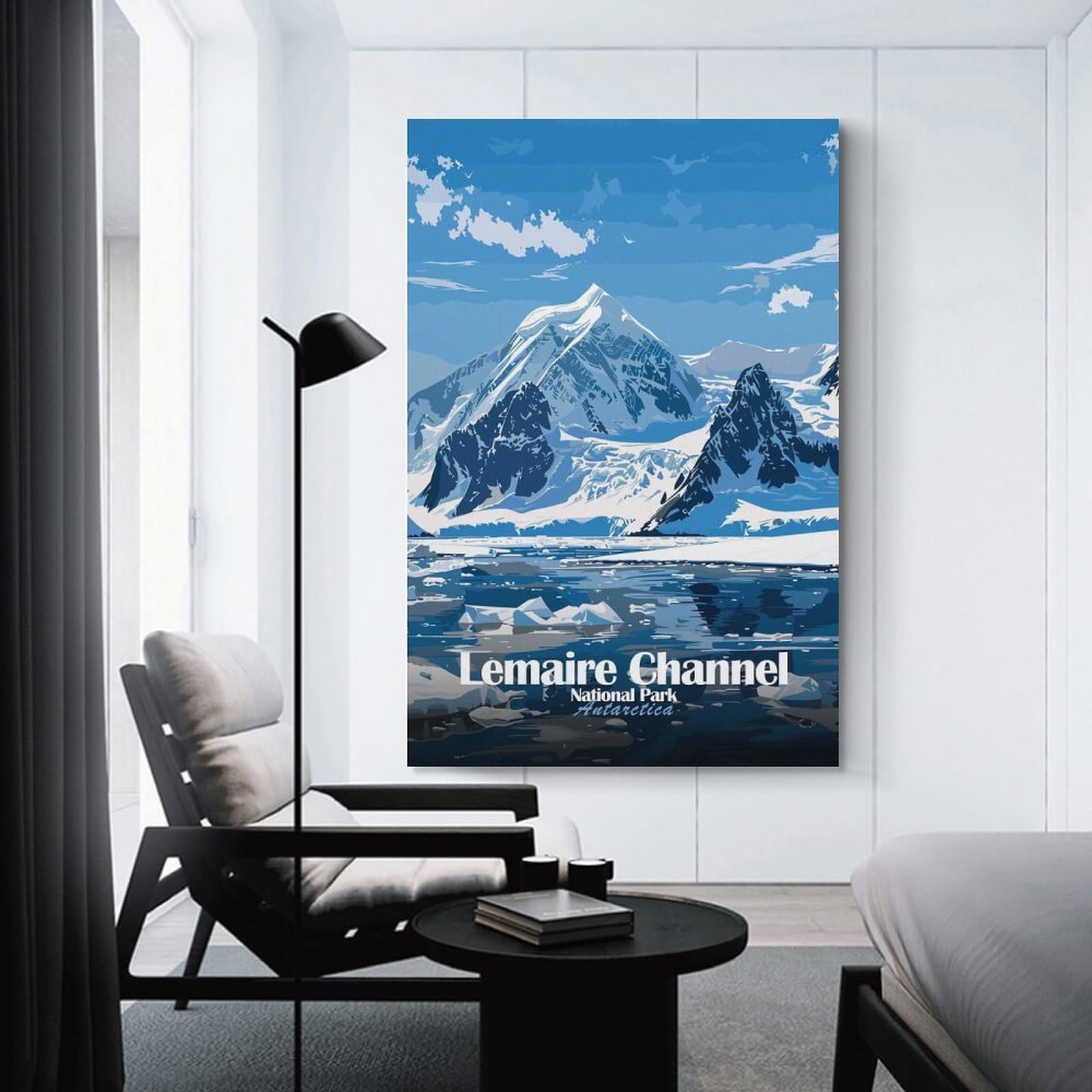 Junmoney Lemaire Channel Antarctica National Park Wall Picture Print 08x12inch(20x30cm), for Work Areas, Reading Rooms Or Studios, An Interior Accent for Desk Areas