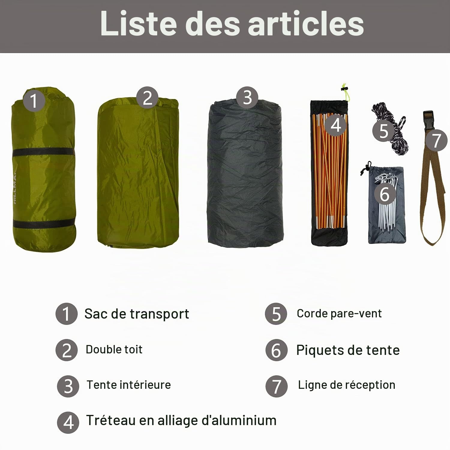 Tente de randonnée légère Coupe-Vent pour 3-4 Saisons 2 3 Personnes Tente familiale 2 Portes Double Couche avec tiges en Aluminium pour Camping, Famille, Plage, Chasse, randonnée, Voyage