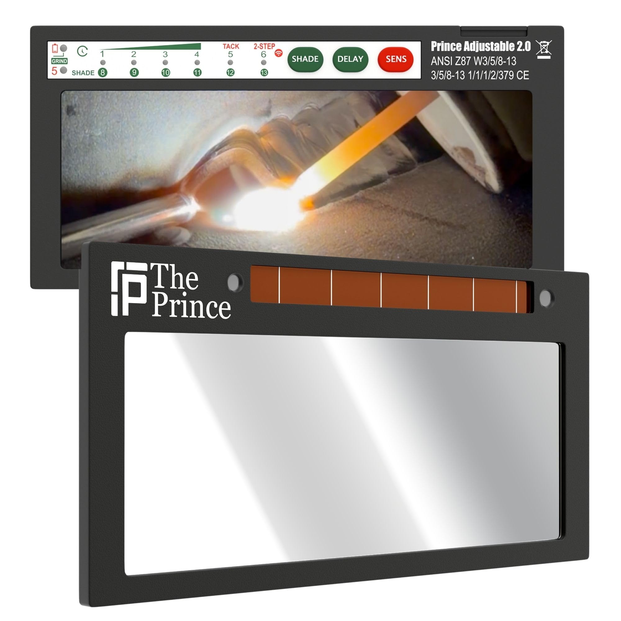 Prince 2.0 | Shade 8-13 Adjustable Mirror Automatic Lens | 5A TIG Rated
