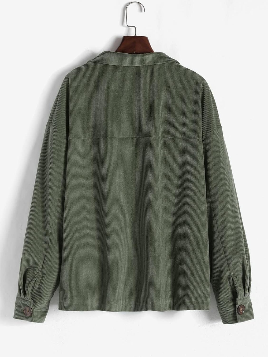 ZAFUL Women's Corduroy Loose Jacket Vintage Raglan Sleeve Casual Coat Hooded Windbreaker - Image 7