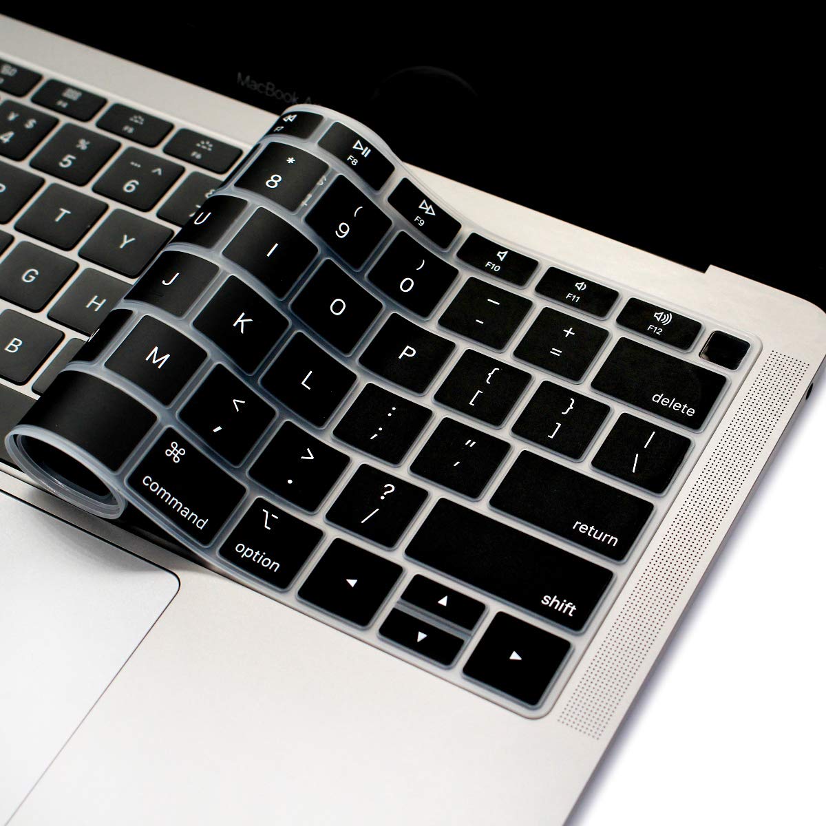 Se7enline Compatible with Macbook Keyboard Cover Skin for Mac Neo & Air 13/15 & Pro 14/16 inch (M5 M4 M3 M2 M1 A18 Pro) 2026/2025/2024/2023/2022/2021 Silicone Waterproof Dustproof EU Layout,Black — view 111