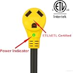PEAKTOW PTR0112 RV Extension Cord 30Amp 50ft Power Supply Cable with LED Indicator, Grip Handle, and Cord Organizer ETL/cETL Listed