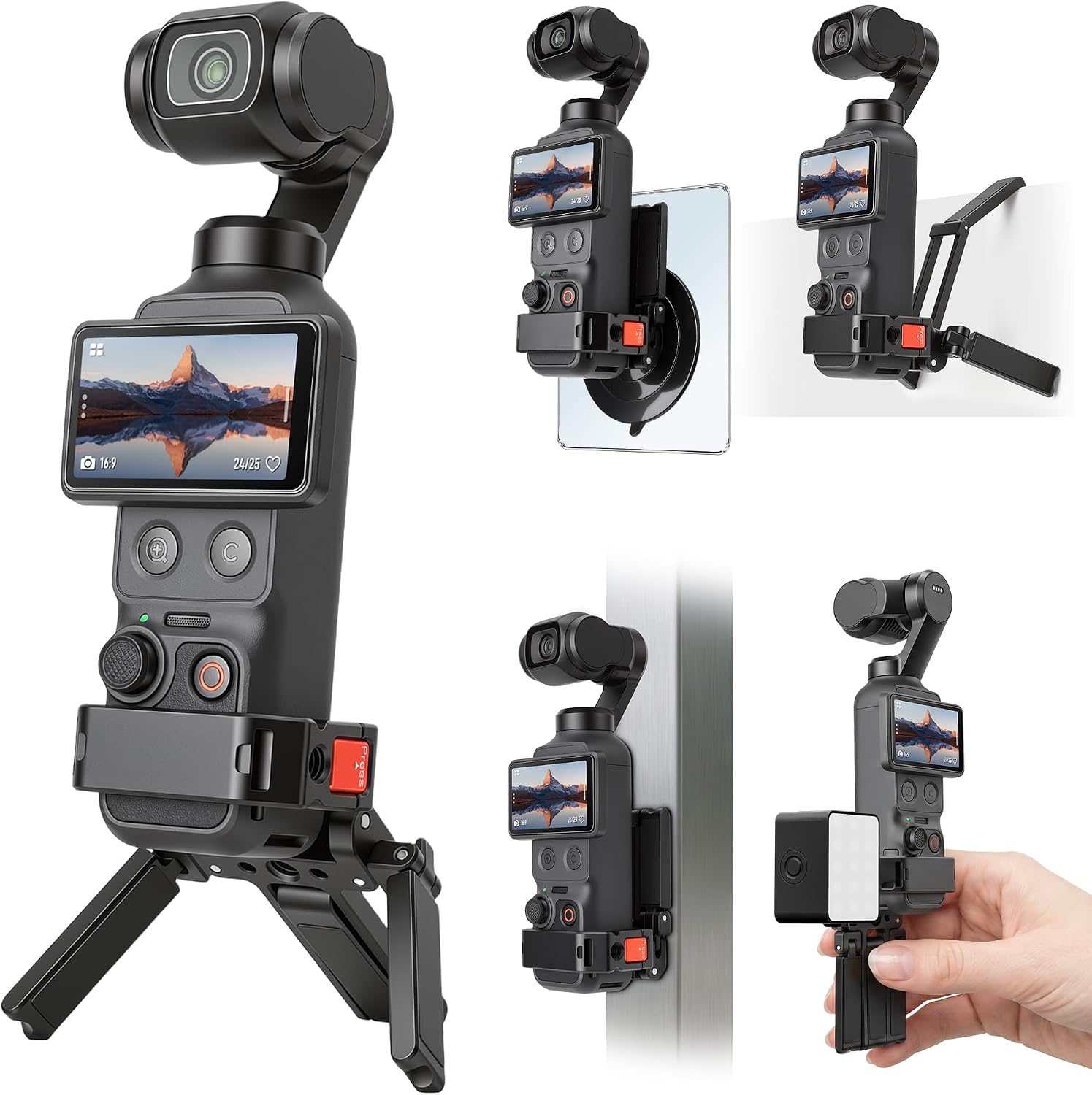 AMAZEAR Magnet Halterung 3-in-1 für DJI Osmo Pocket 4P/4/3 Zubehör