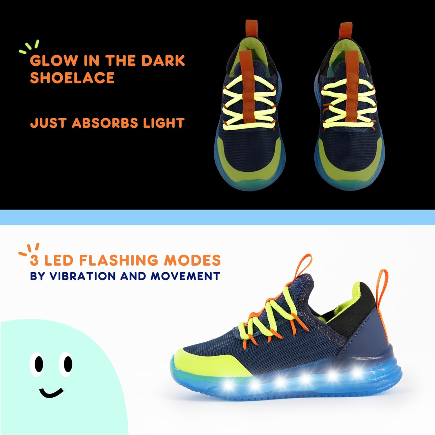 AMZZPIK Boys and Girls Light Up Shoes Size 5T to 2Y LED Flashing Slip-On Sneakers with Breathable Mesh Upper Lightweight Non-Slip Outsole Athletic Sports Tennis Shoes for Kids Running Walking School - Image 4
