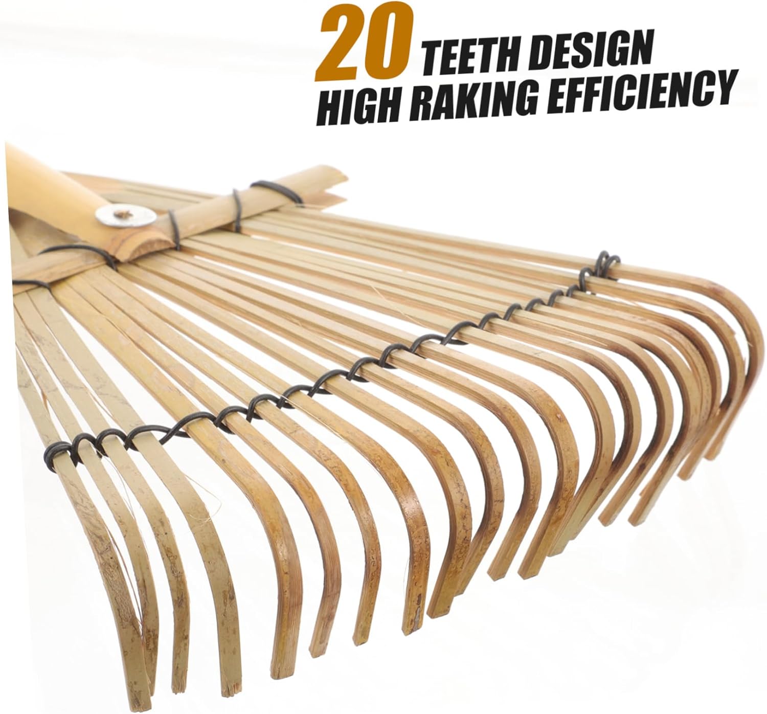 Hand Rake Gardening Convenient Soil Spreading Leaf Gathering Tool Steel Tines Comfortable Handle Ideal Lawn Maintenance Garden Care Gardening Tool Home Yard